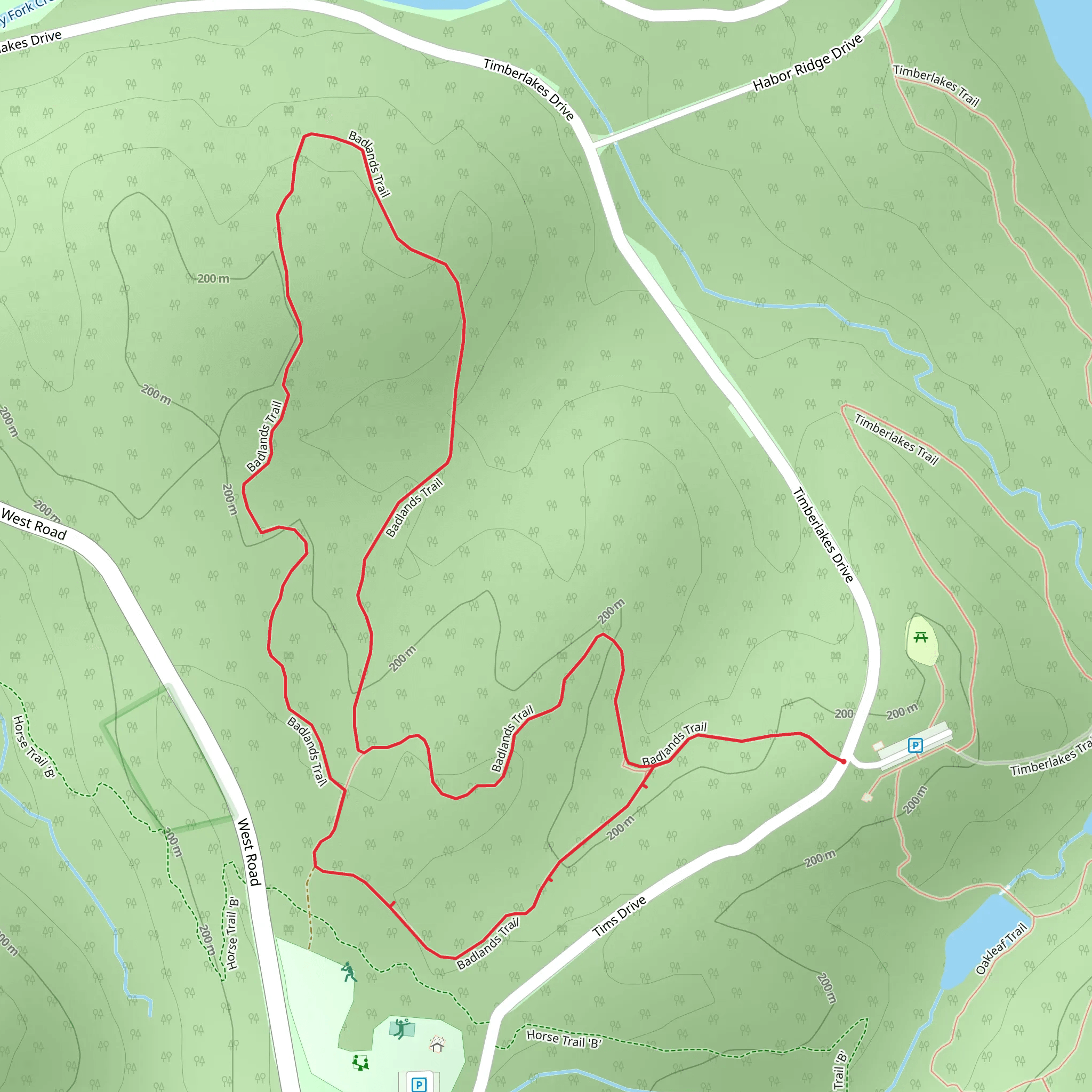 Badlands Loop Trail mobile static map