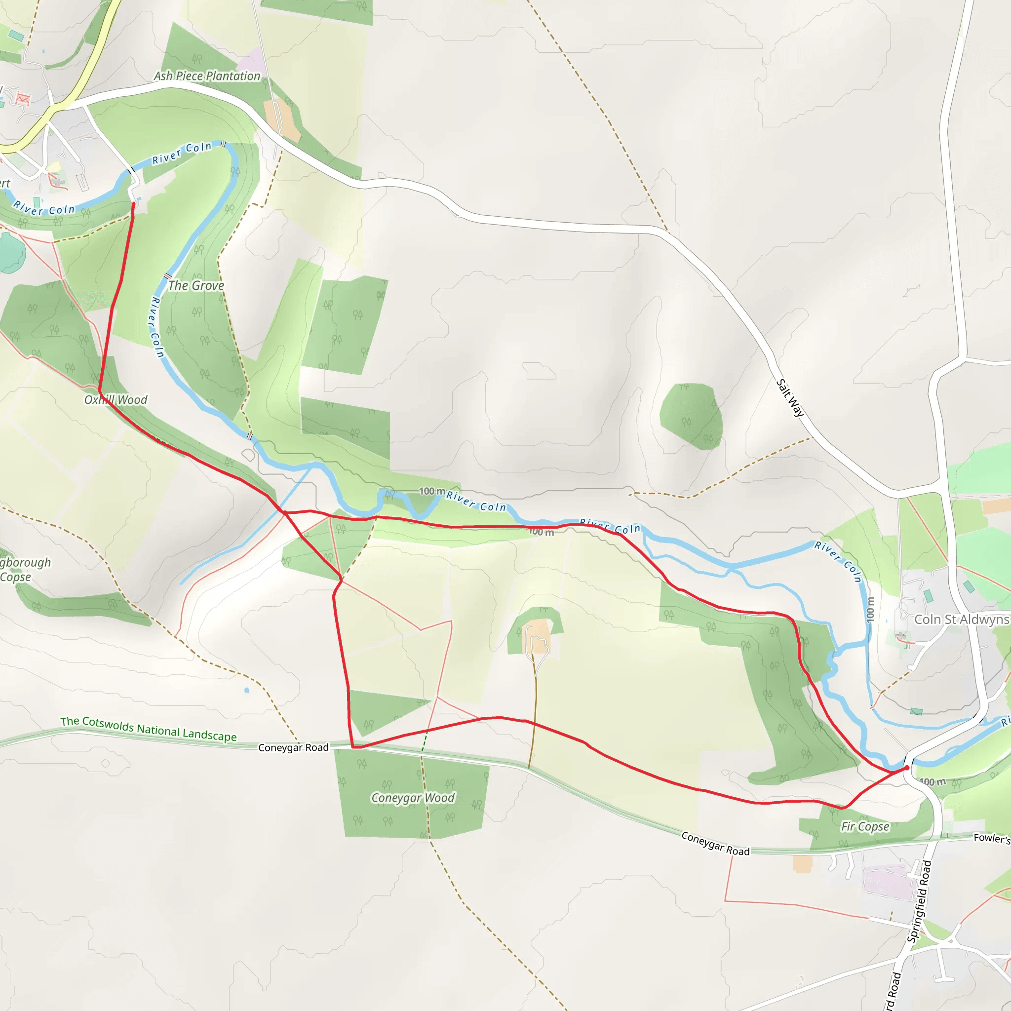 Coln Valley Walk mobile static map