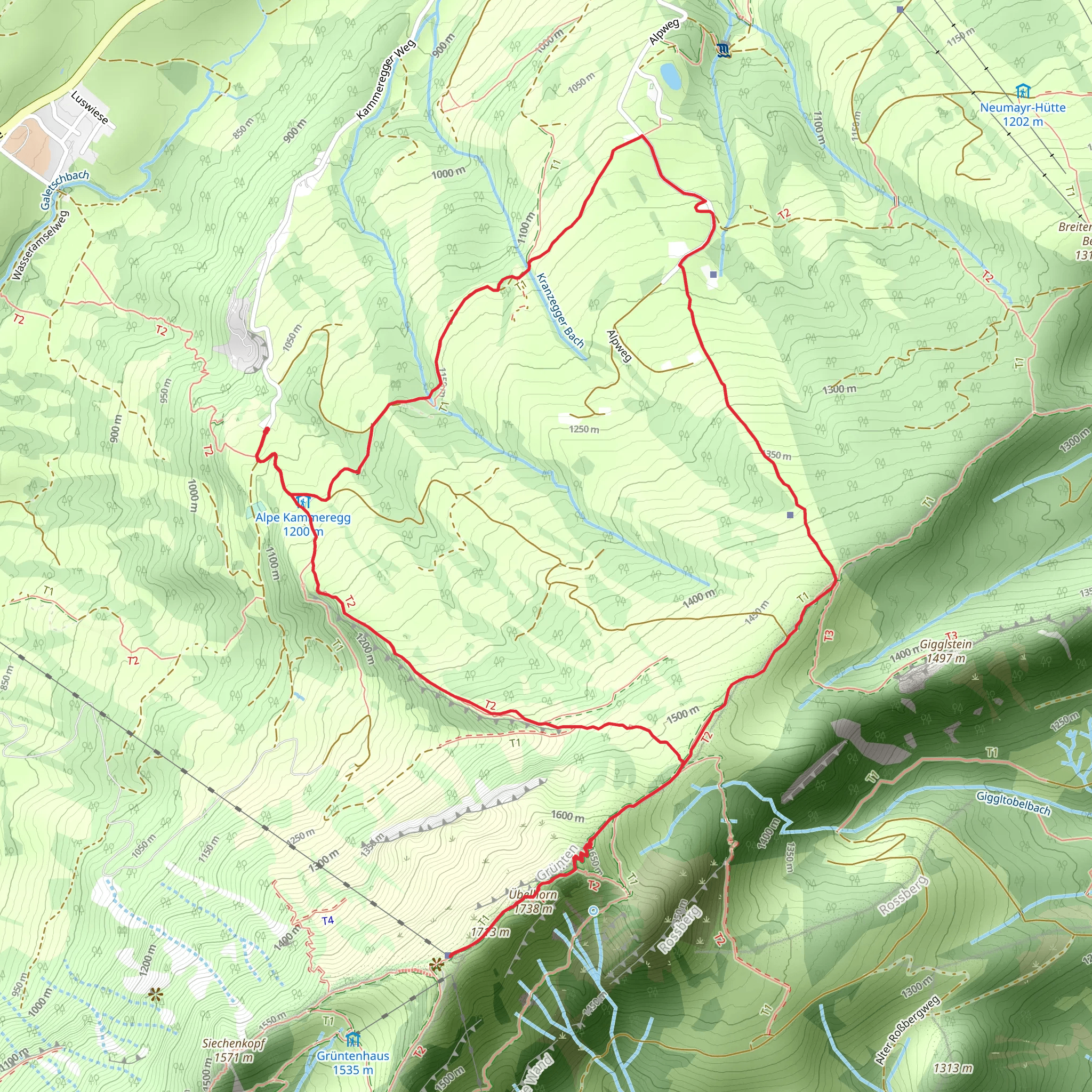Übelhorn Loop mobile static map