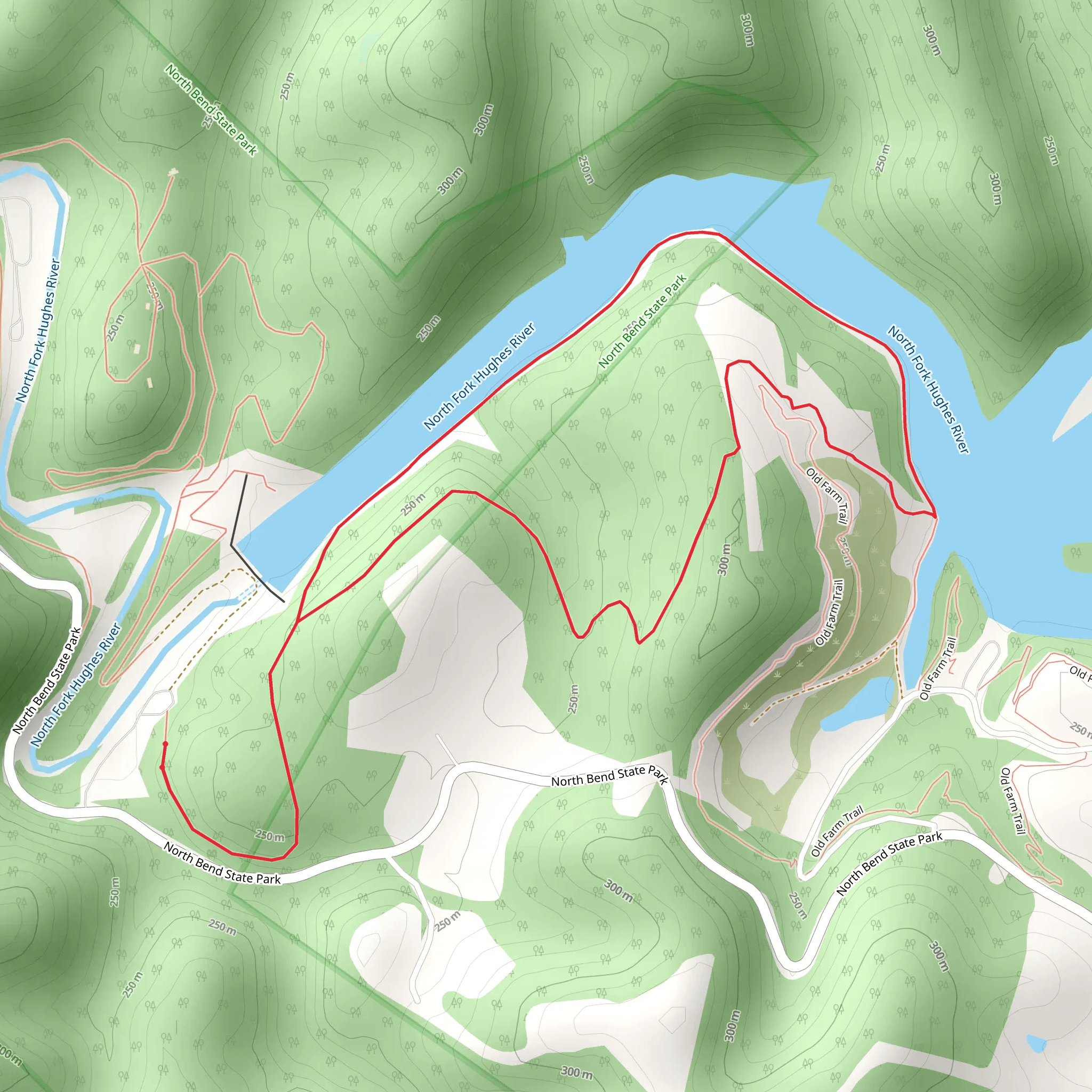 North Bend Lake Southside Loop mobile static map