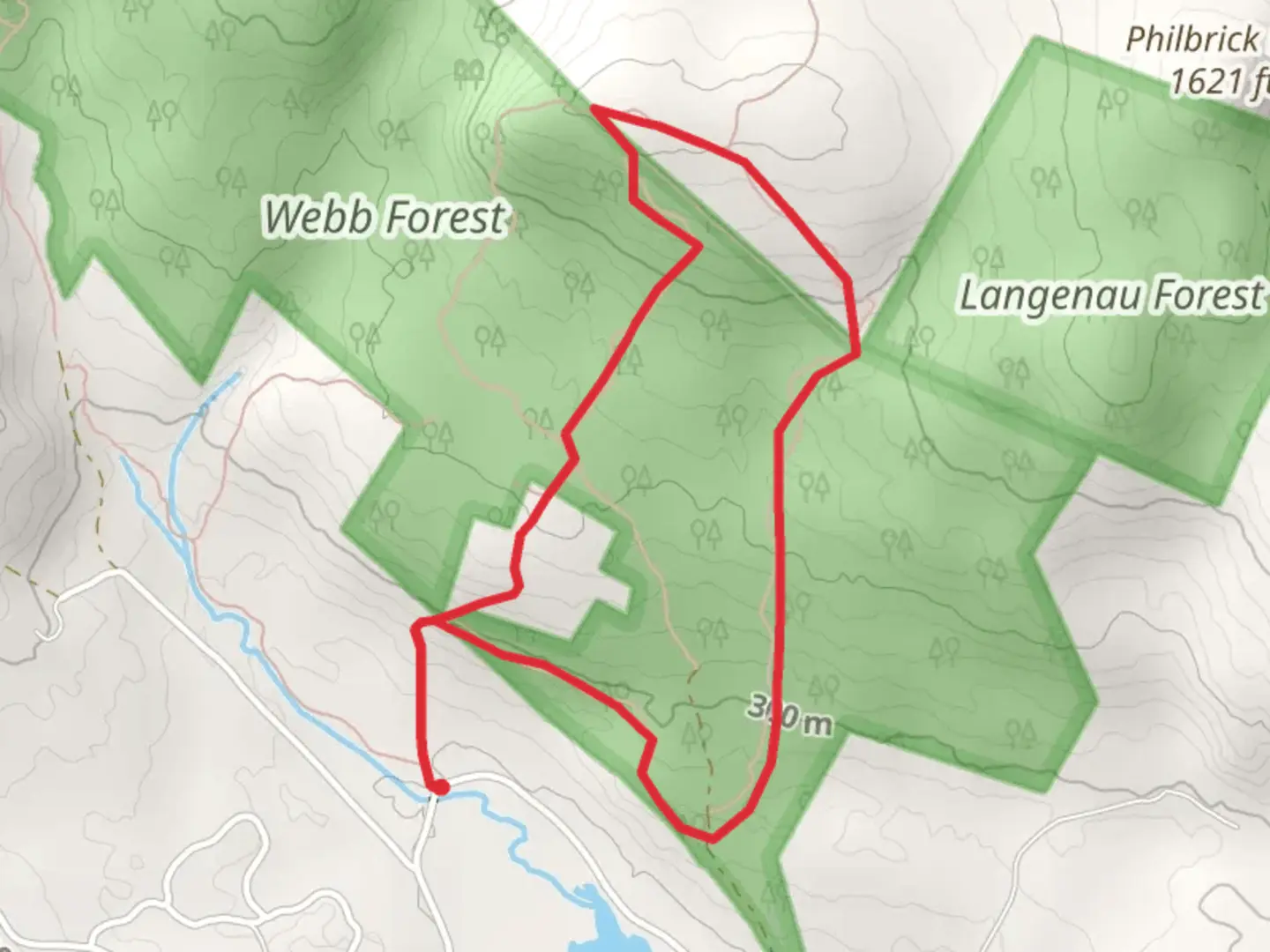 An image depicting the trail Wolf Loop via Lake Shore Road and its surrounding area.