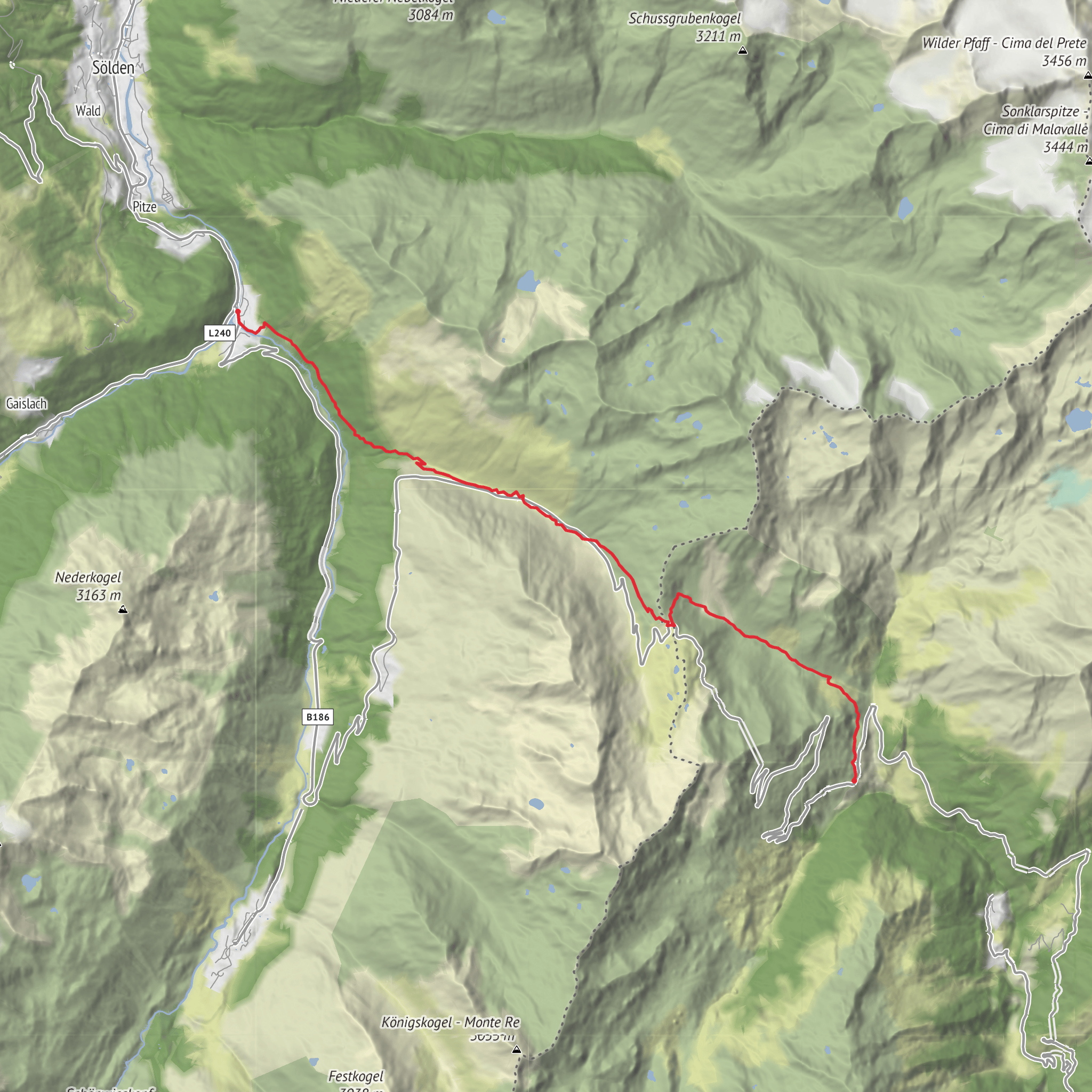 Hike from Sölden mobile static map