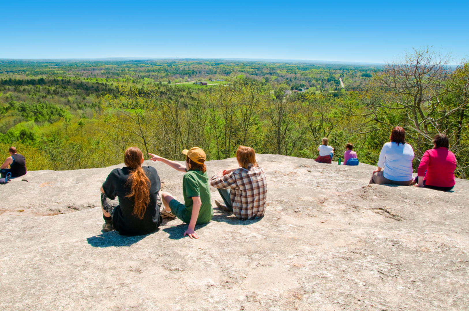 An image depicting the trail Bradbury Mountain via Boundary Trail and its surrounding area.