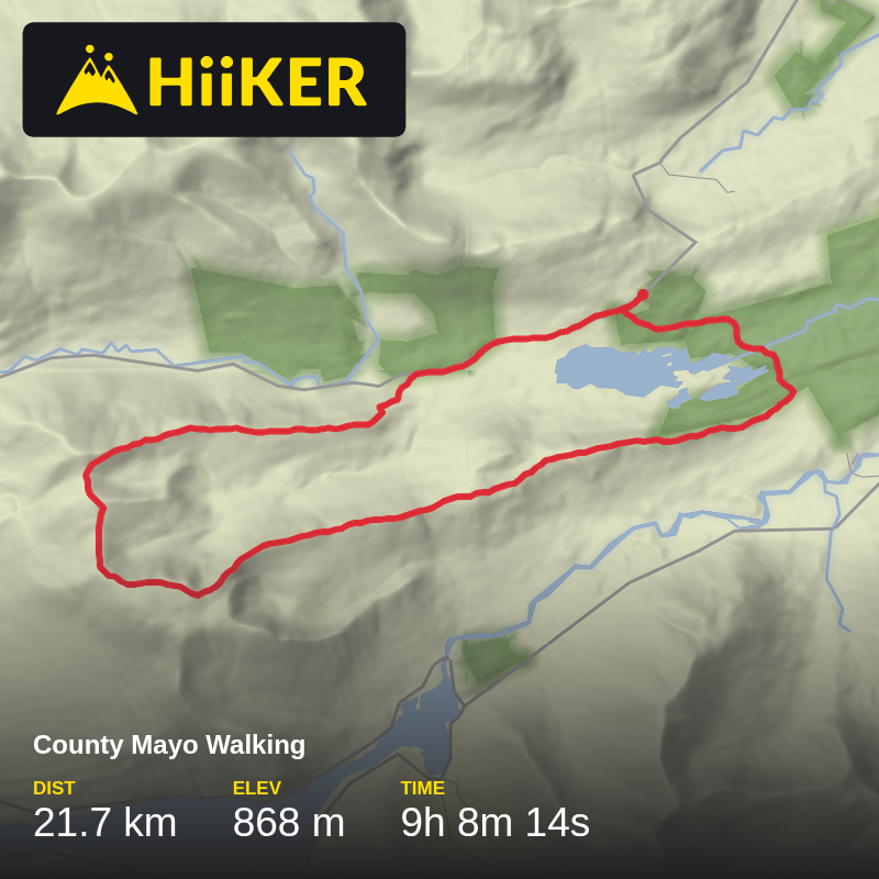 A map preview of the recording County Mayo Walking.