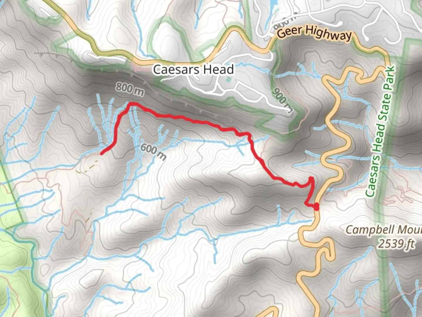 An image depicting the trail Pinnacles Pass Trail and Naturaland Trust Trail and its surrounding area.