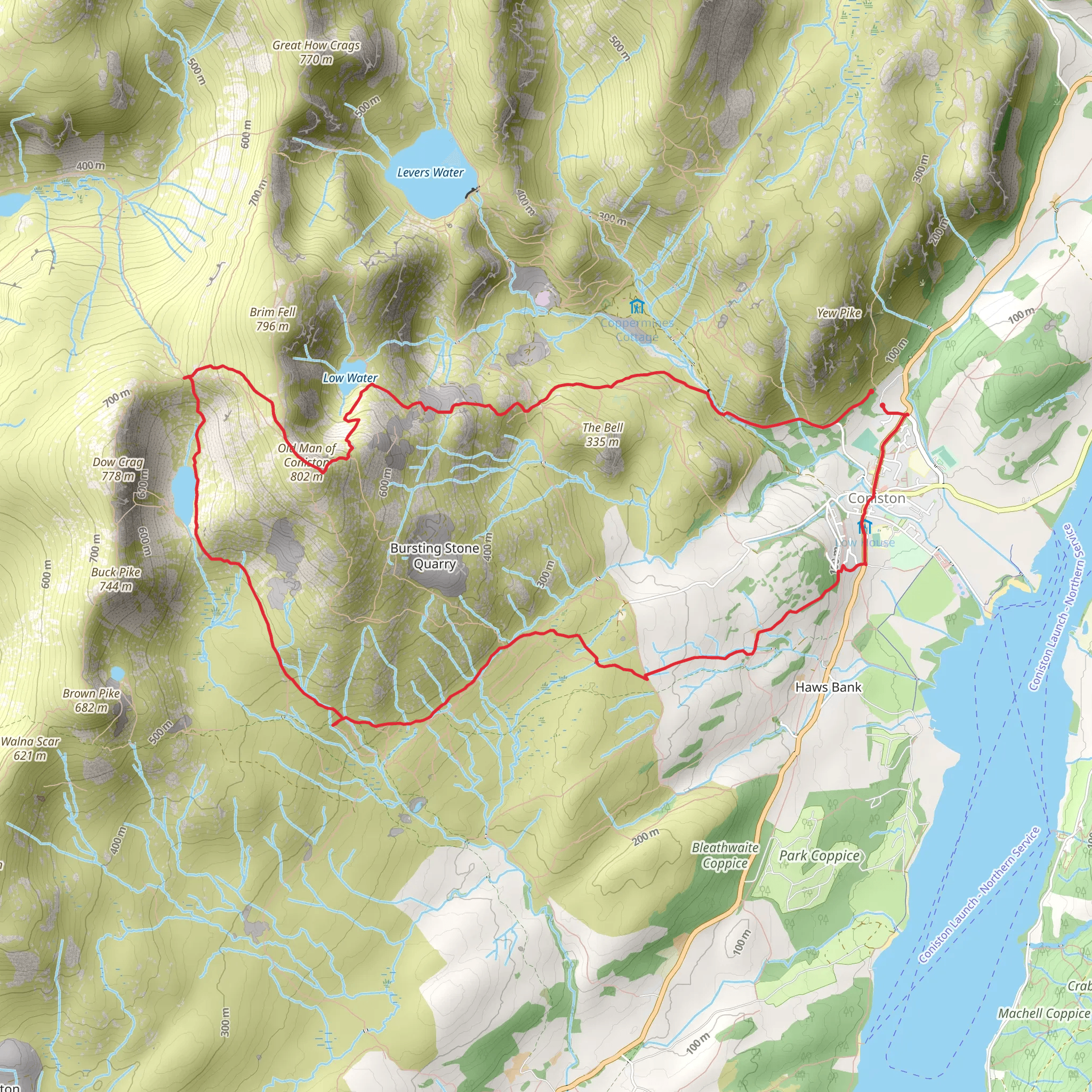 Coniston to old man walk 3 mobile static map