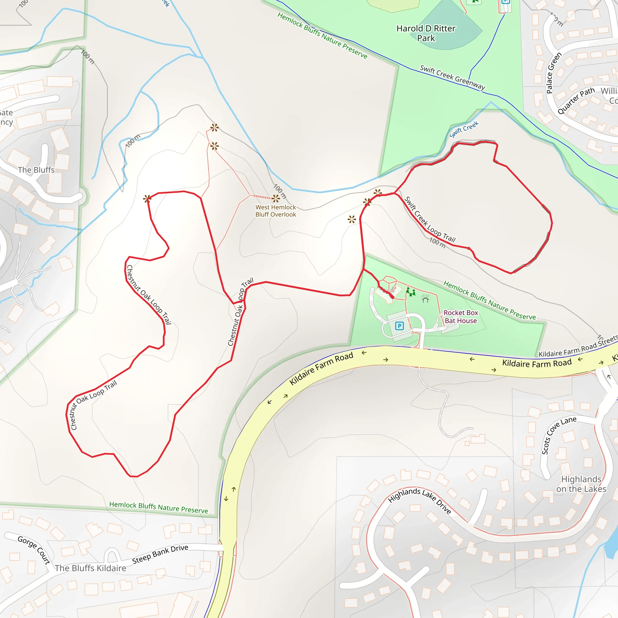 Chestnut Oak Loop Trail mobile static map