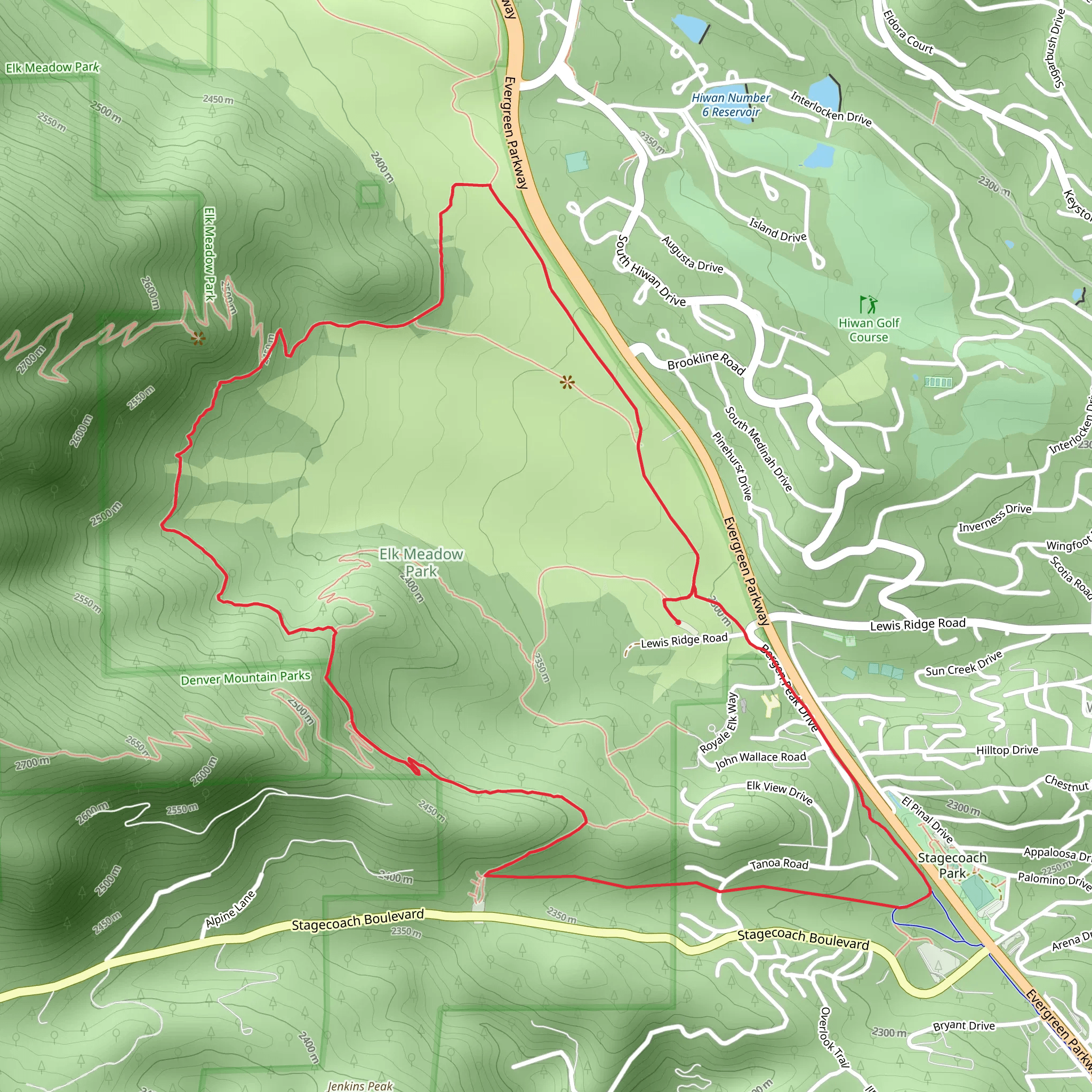 Painter's Pause, Meadow View and Pioneer Loop Trail mobile static map