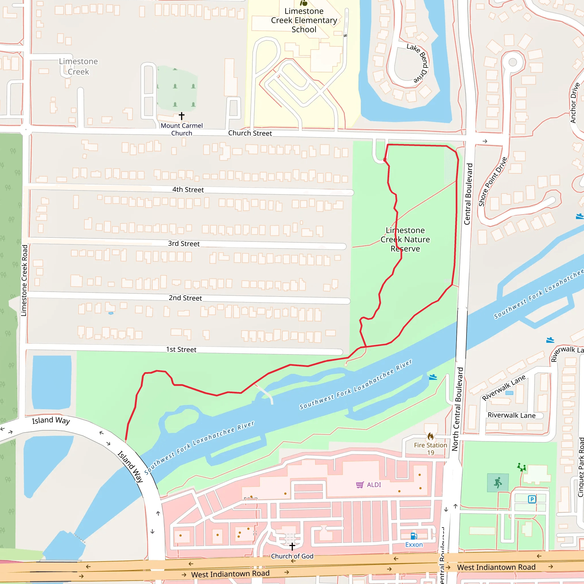 Limestone Creek Nature Reserve Loop mobile static map