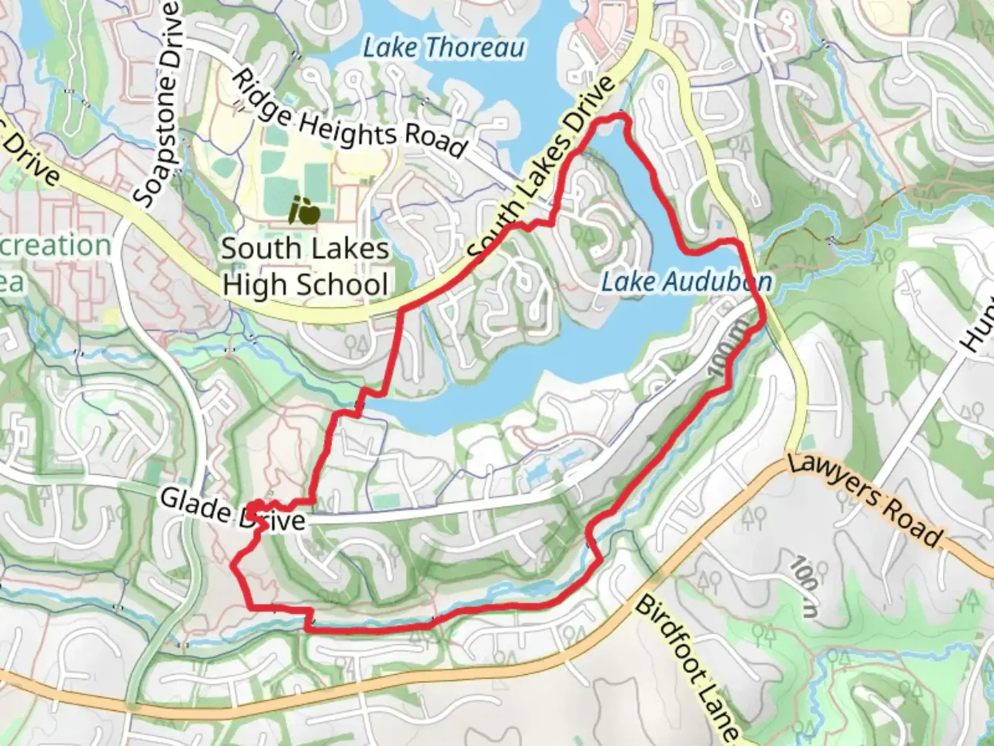 An image depicting the trail ADA Trail, Cross Country Trail and Turquoise Loop Trail and its surrounding area.