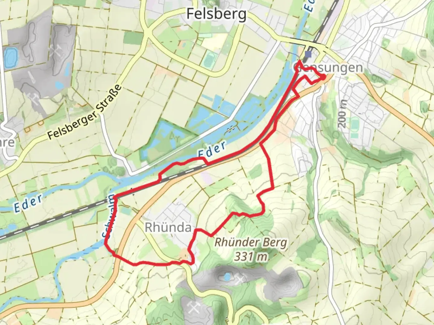 An image depicting the trail Eiszeitjaeger Loop and its surrounding area.