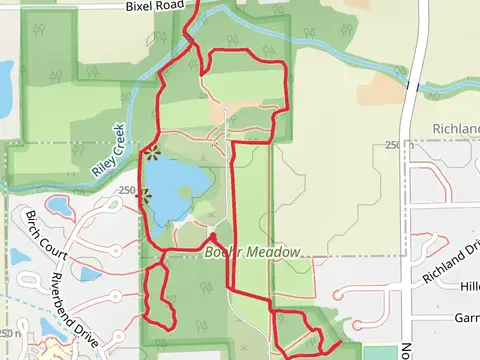 Bluffton College Lake, South Woods, East Woods and Swinging Bridge Loop Trail