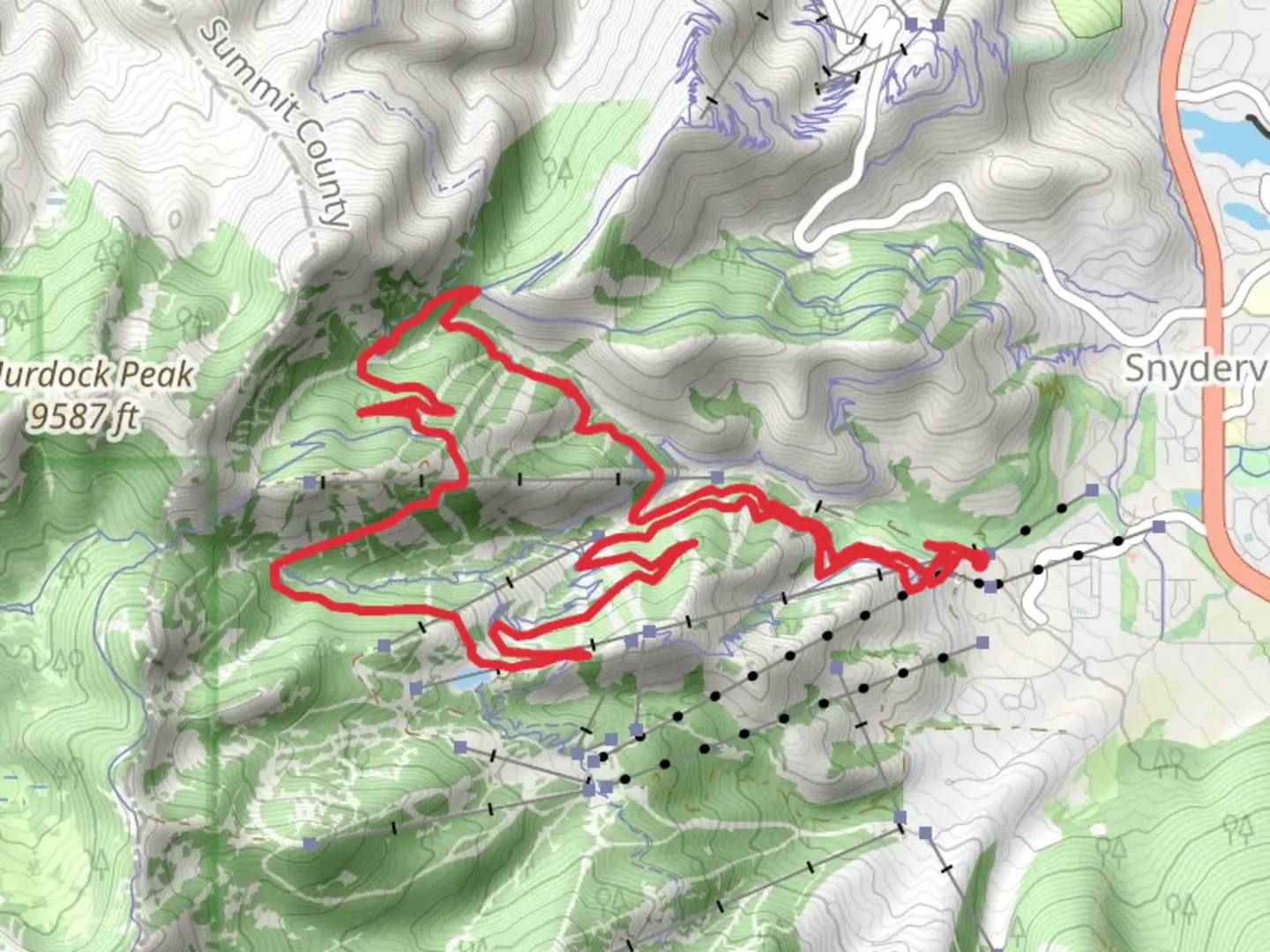 An image depicting the trail Big Mountain Trail and Holly's Loop and its surrounding area.