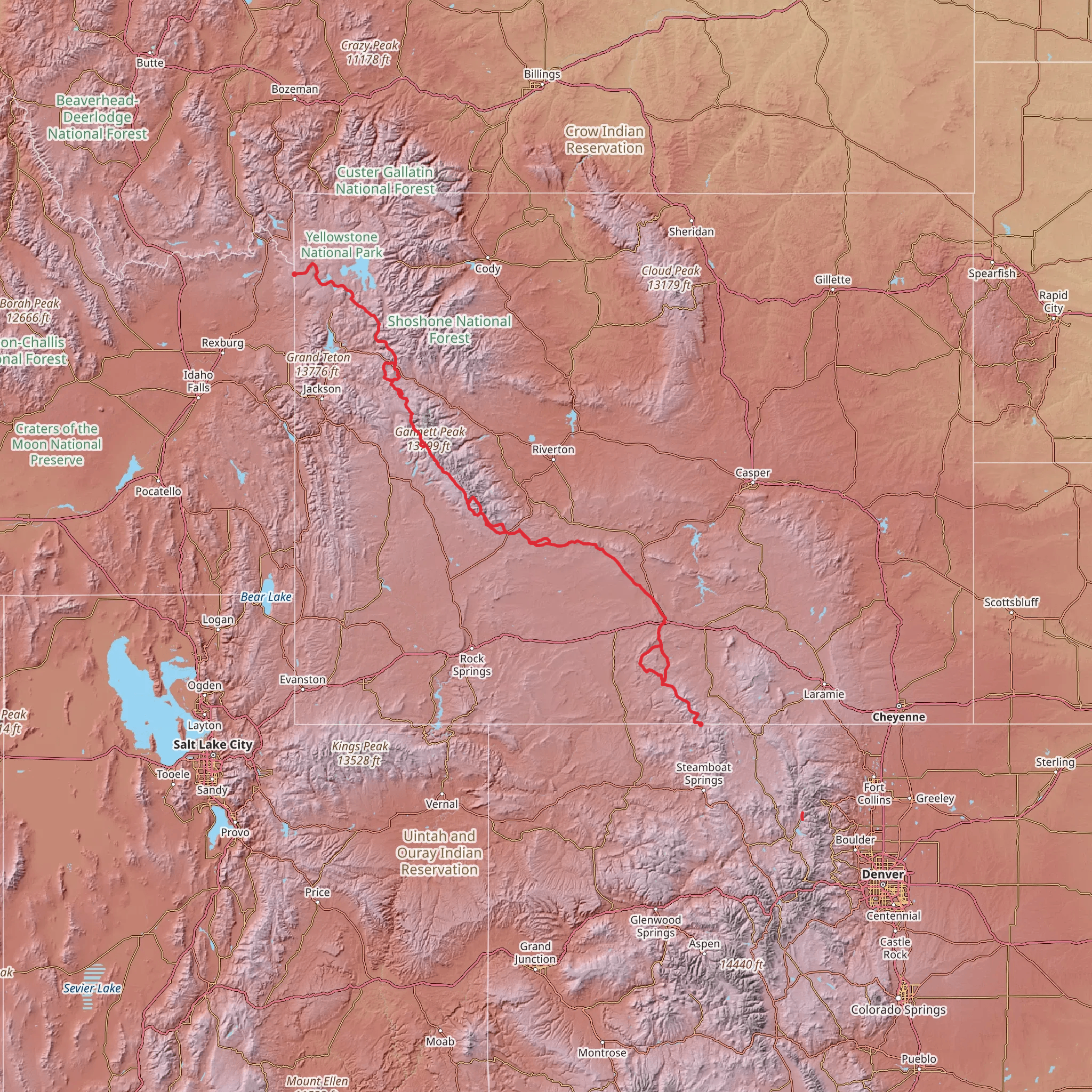 Continental Divide Trail - Wyoming mobile static map