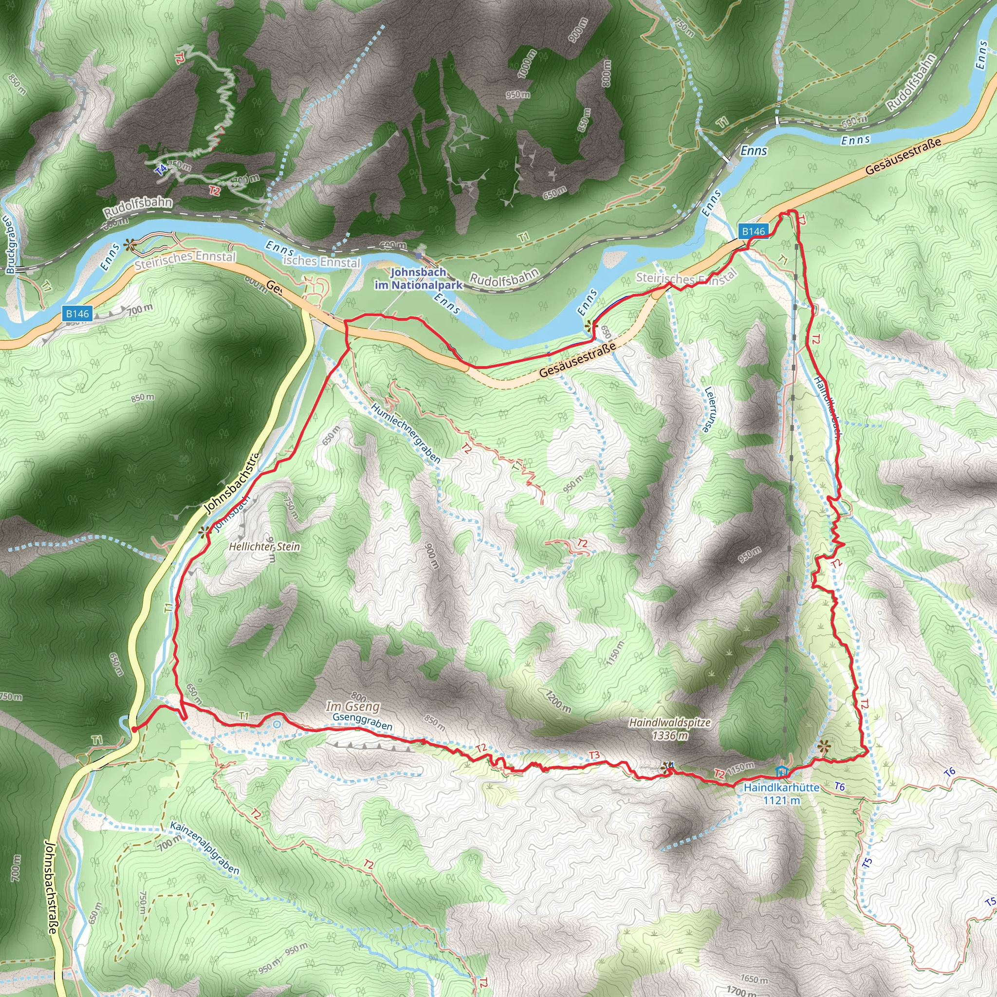 Gsengscharten - Haindlkarhütte mobile static map