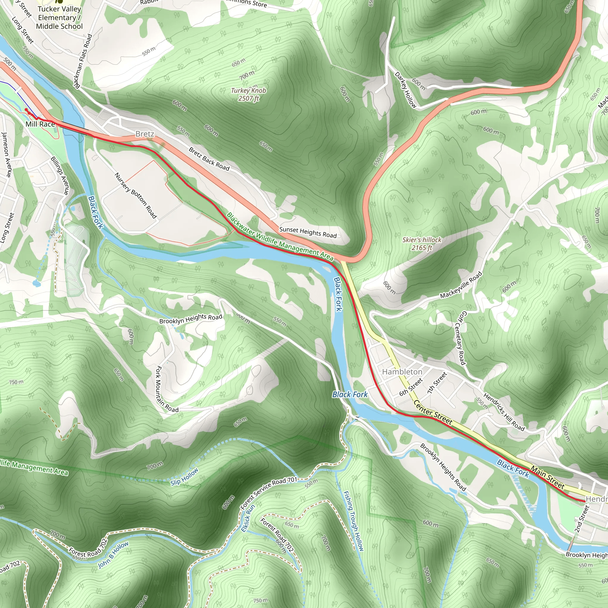 Allegheny Highlands Trail - Mill Race mobile static map