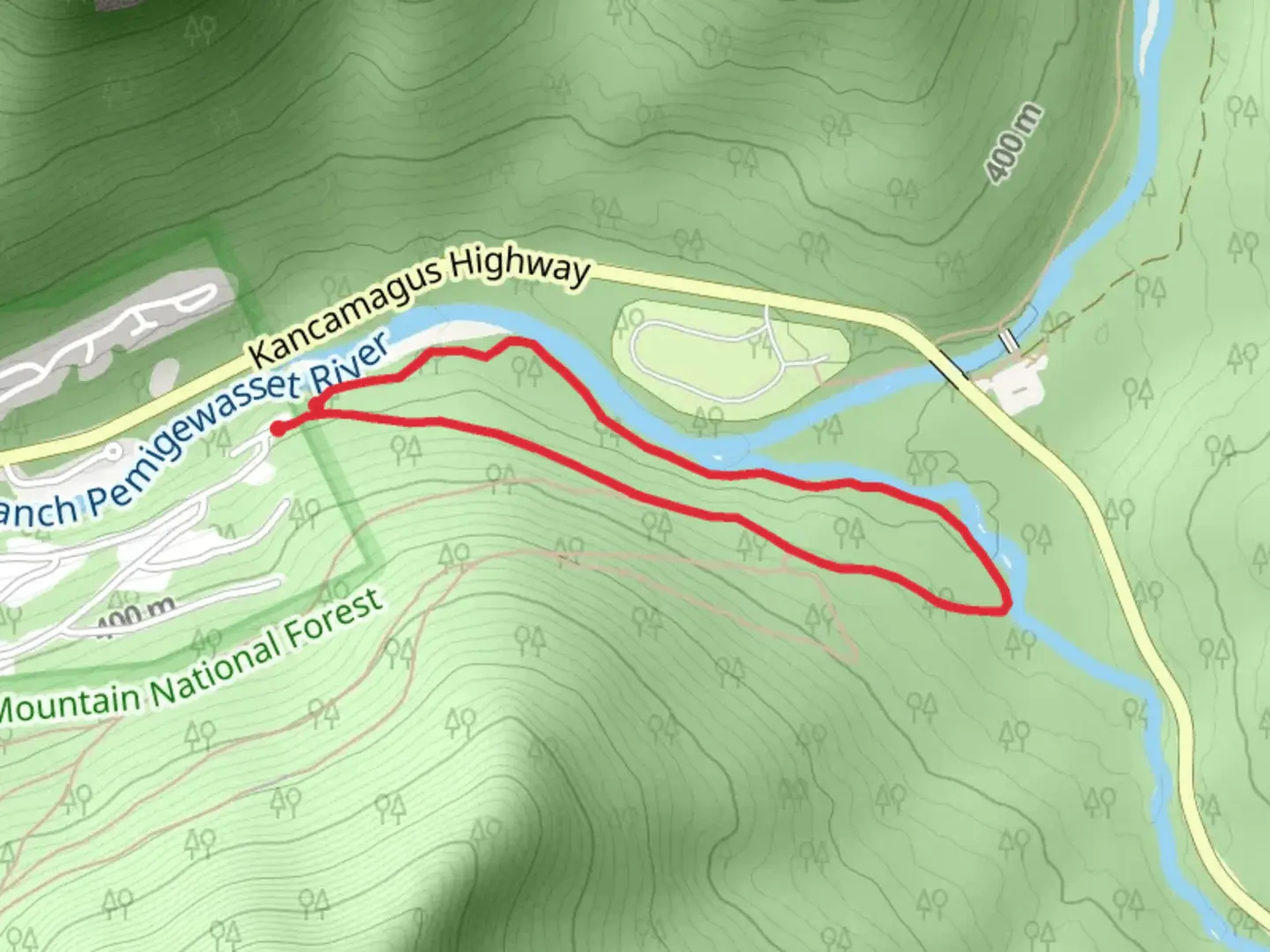 An image depicting the trail Wanigan Road Loop and its surrounding area.