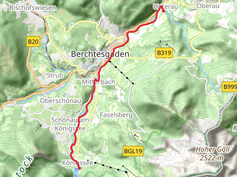 Unterau to Konigssee Walk via River Berchtesgadener Ache