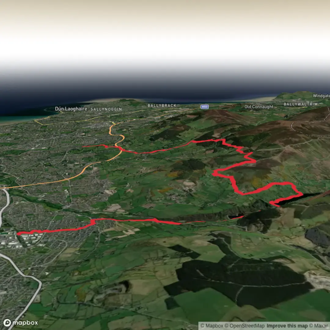 An image depicting the trail Bohernabreena reservoir park to Marlay park and its surrounding area.