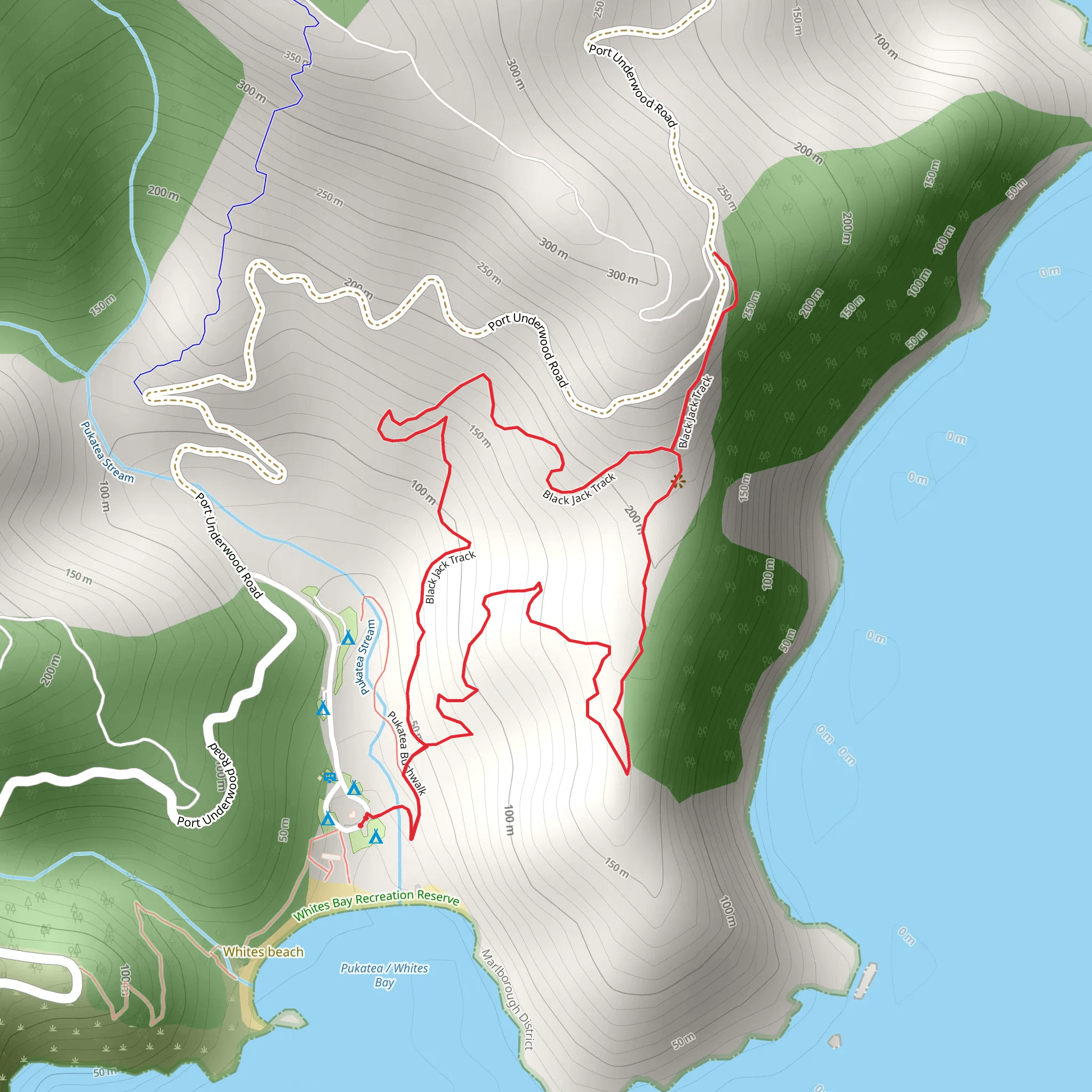 Whites Bay - Black Jack Track mobile static map