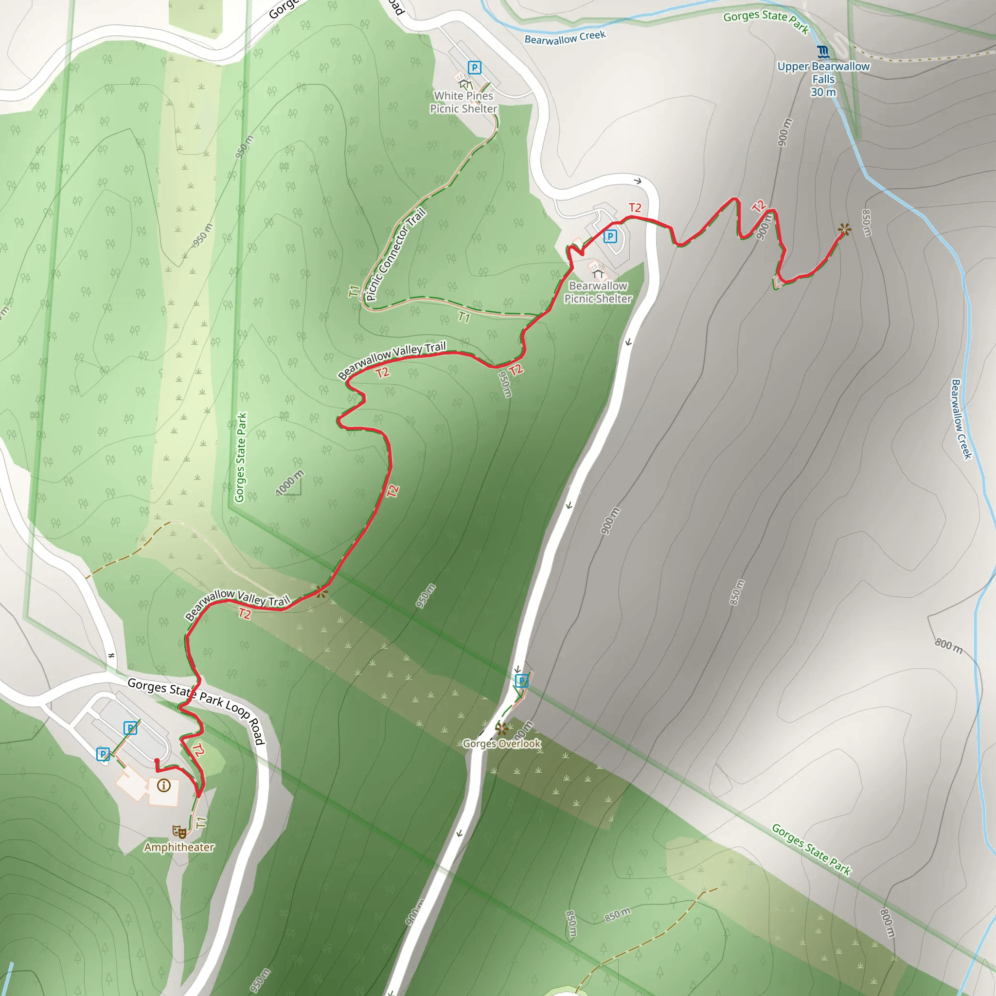 Bearwallow Valley Trail mobile static map