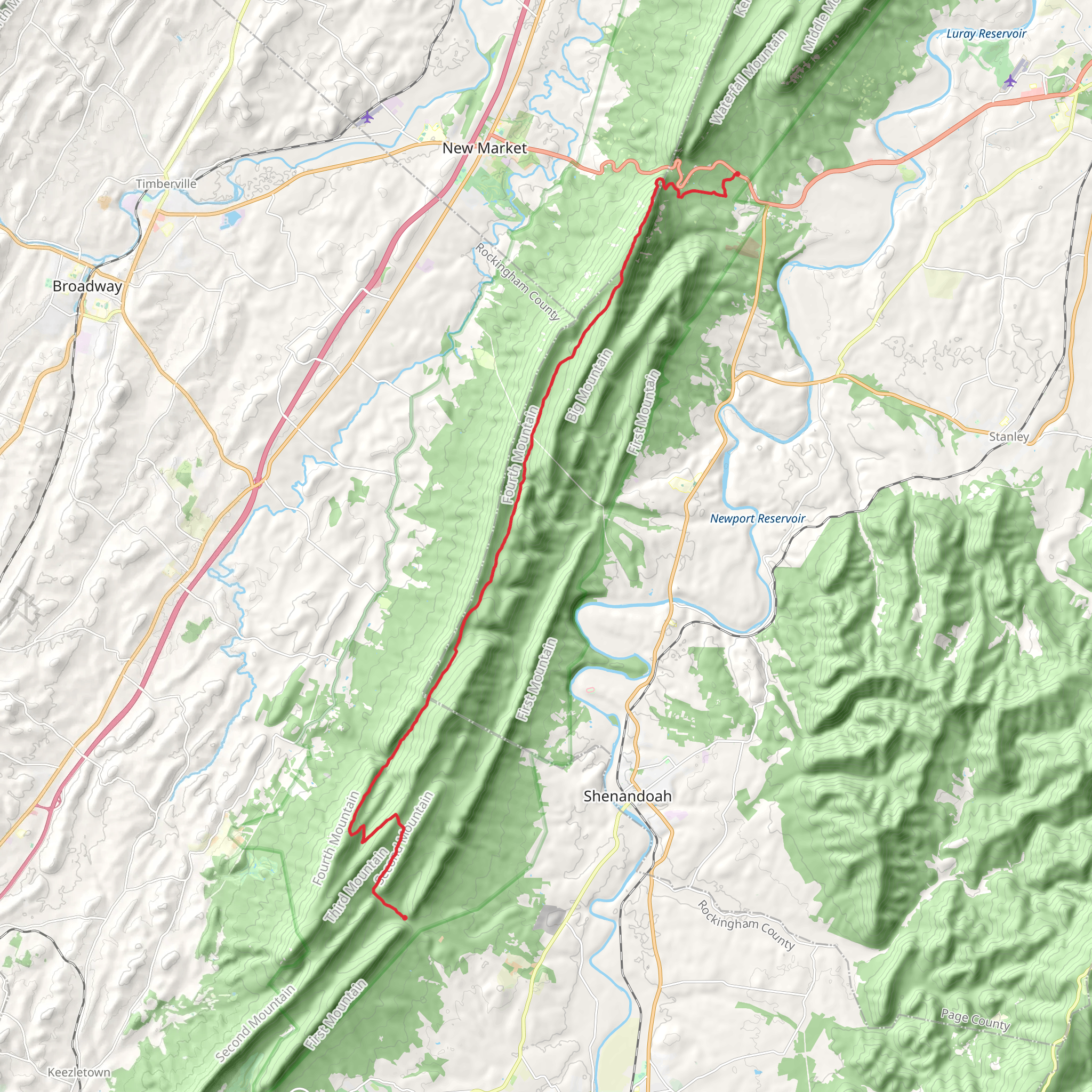 Massanutten South Trail mobile static map