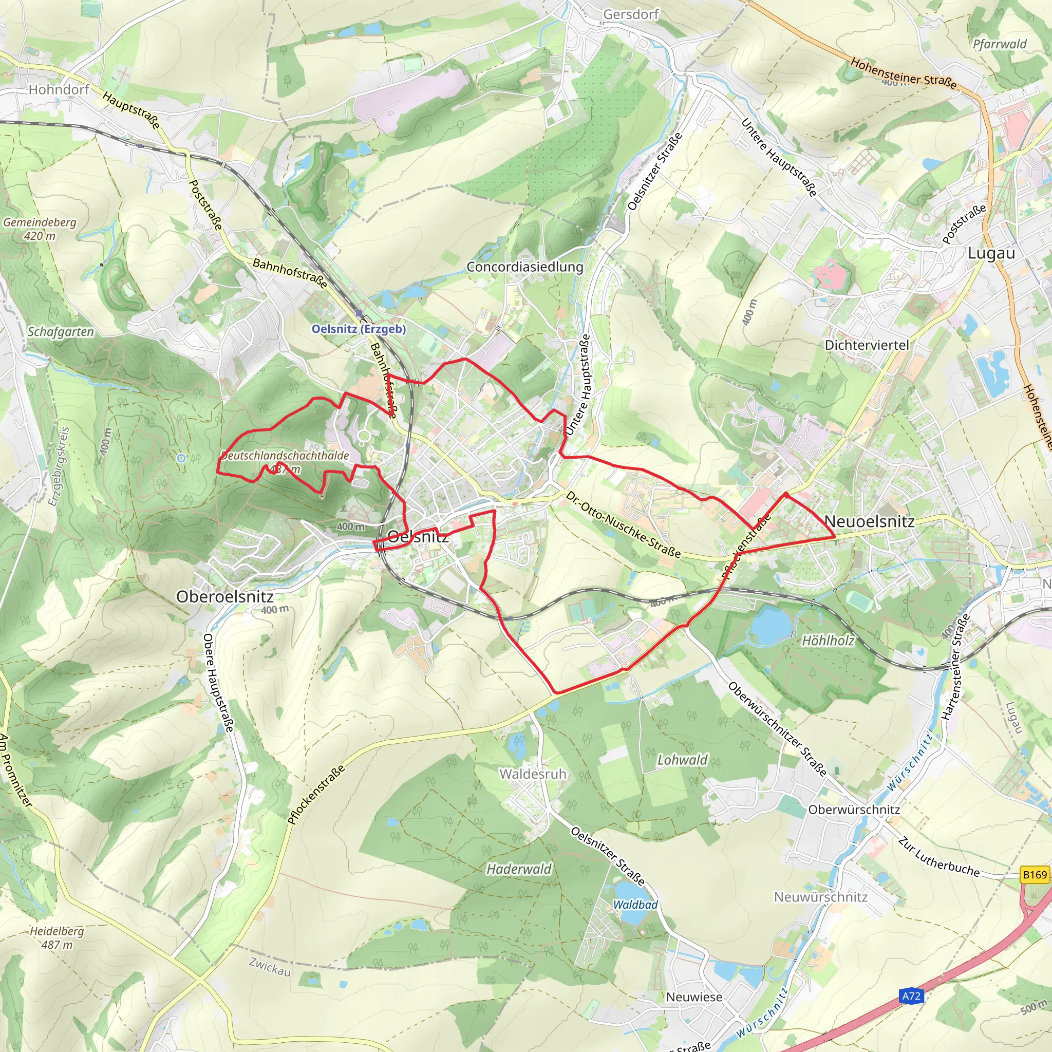 Bergbauweg Oelsnitz mobile static map