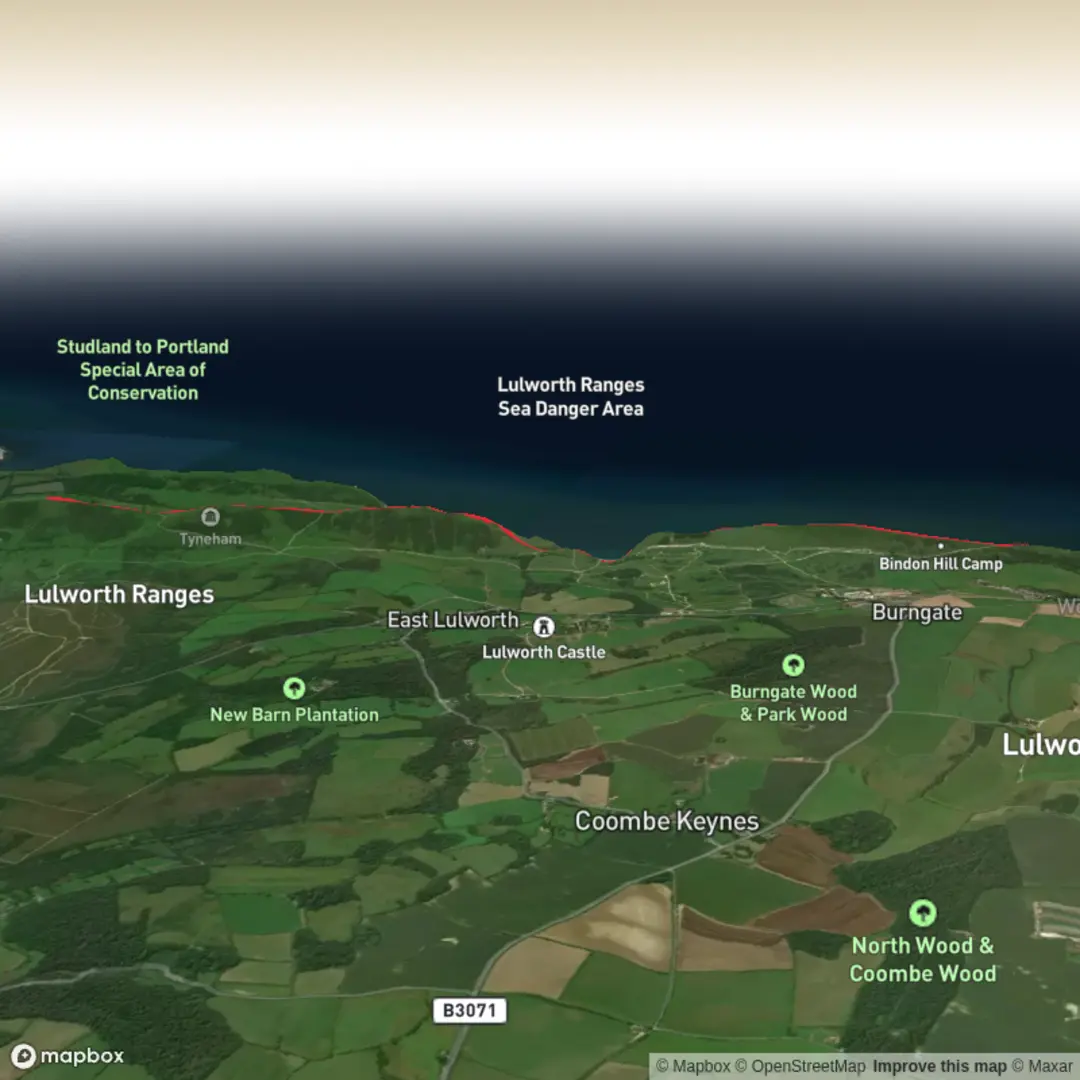 An image depicting the trail Bindon Hill and Lulworth Cove Loop and its surrounding area.
