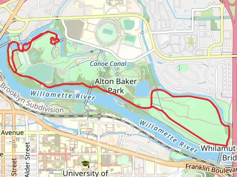 Pre's Trail, North Bank Path and Canoe Canal Trail