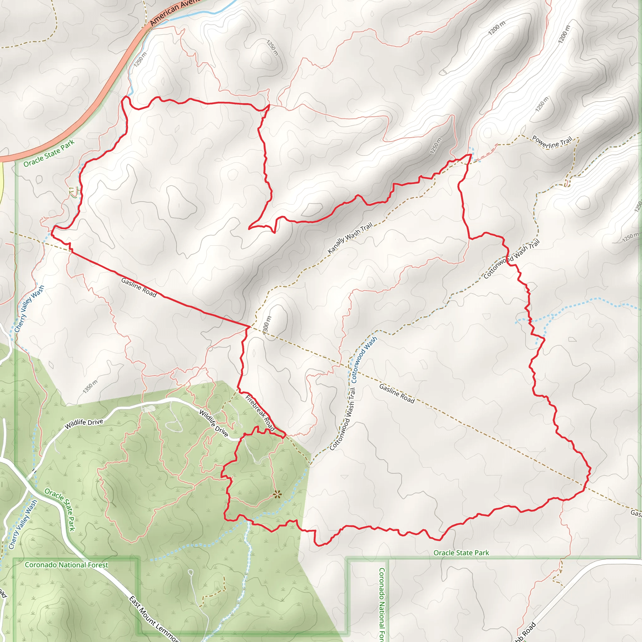 Nature, Manzanita and Arizona Loop Trail mobile static map