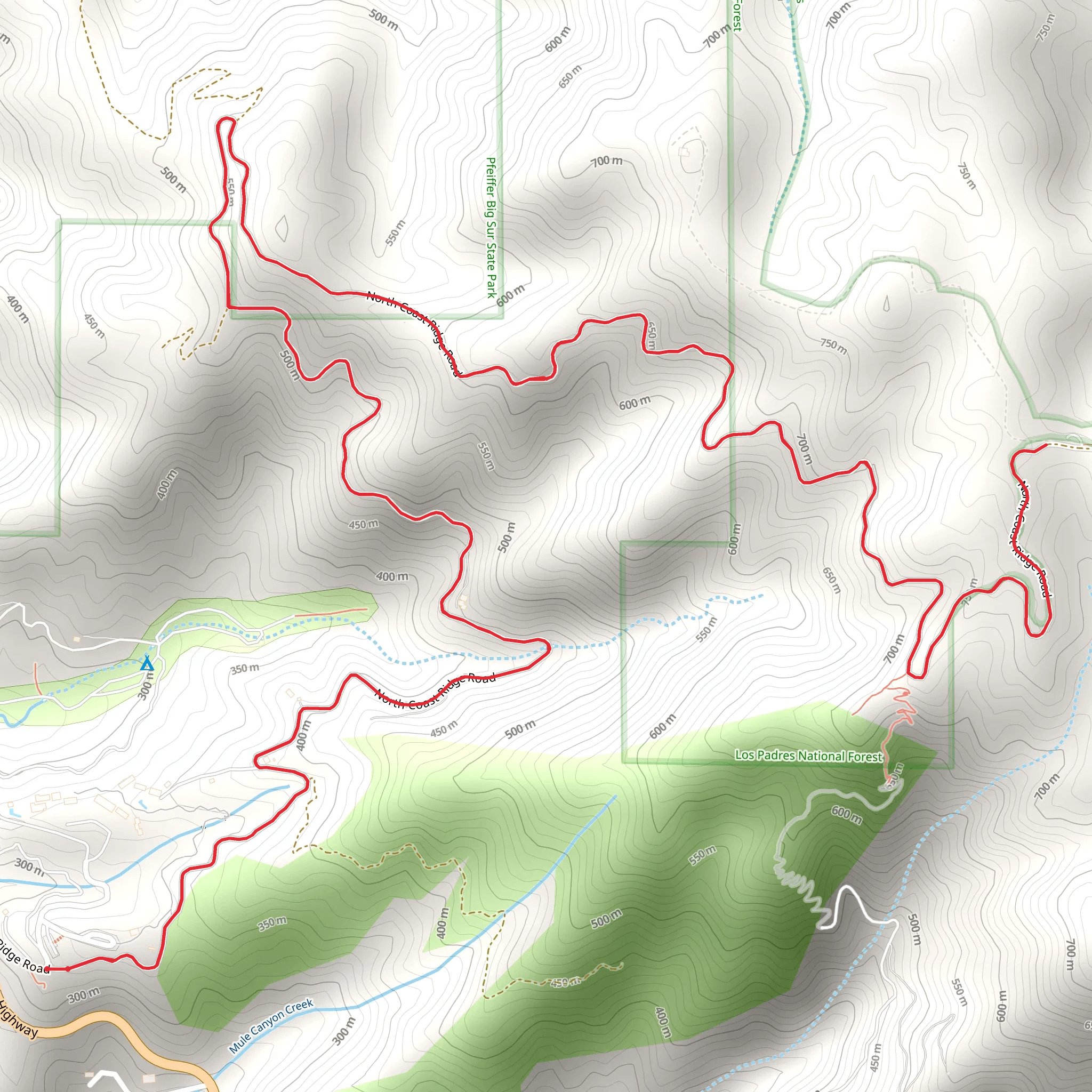 North Coast Ridge Road mobile static map