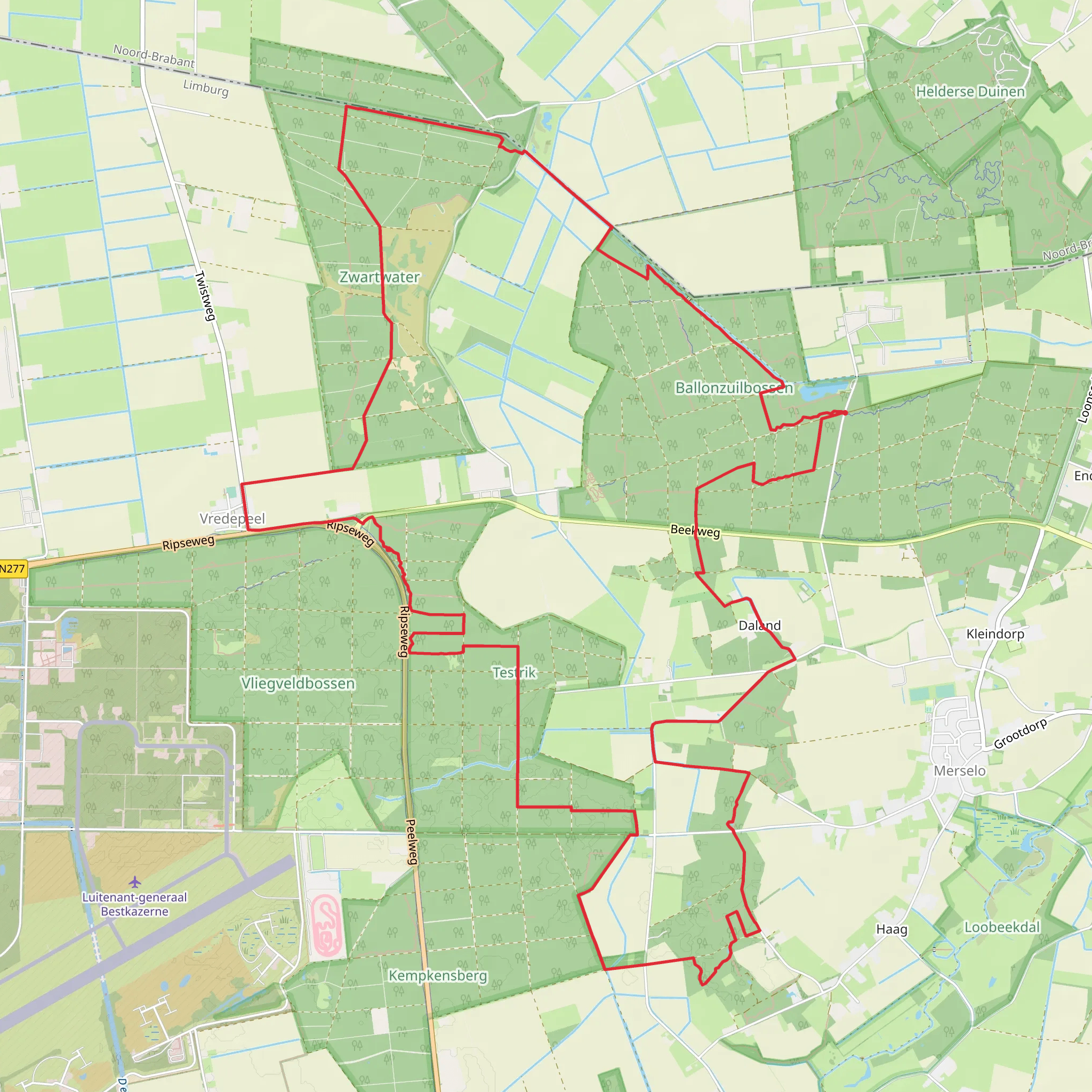 Afleidingskanaal, Zwartwater and Ballonzuilbossen Loop mobile static map