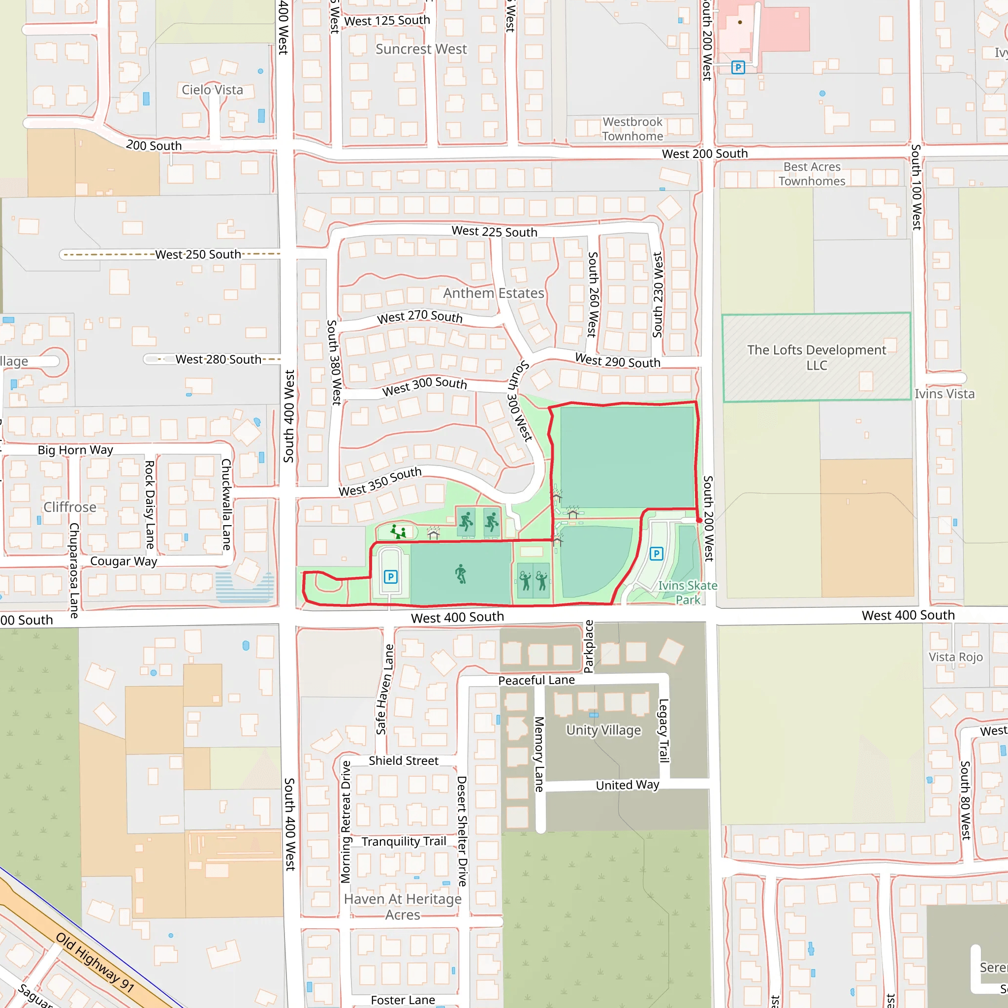 UNITY Park Loop mobile static map
