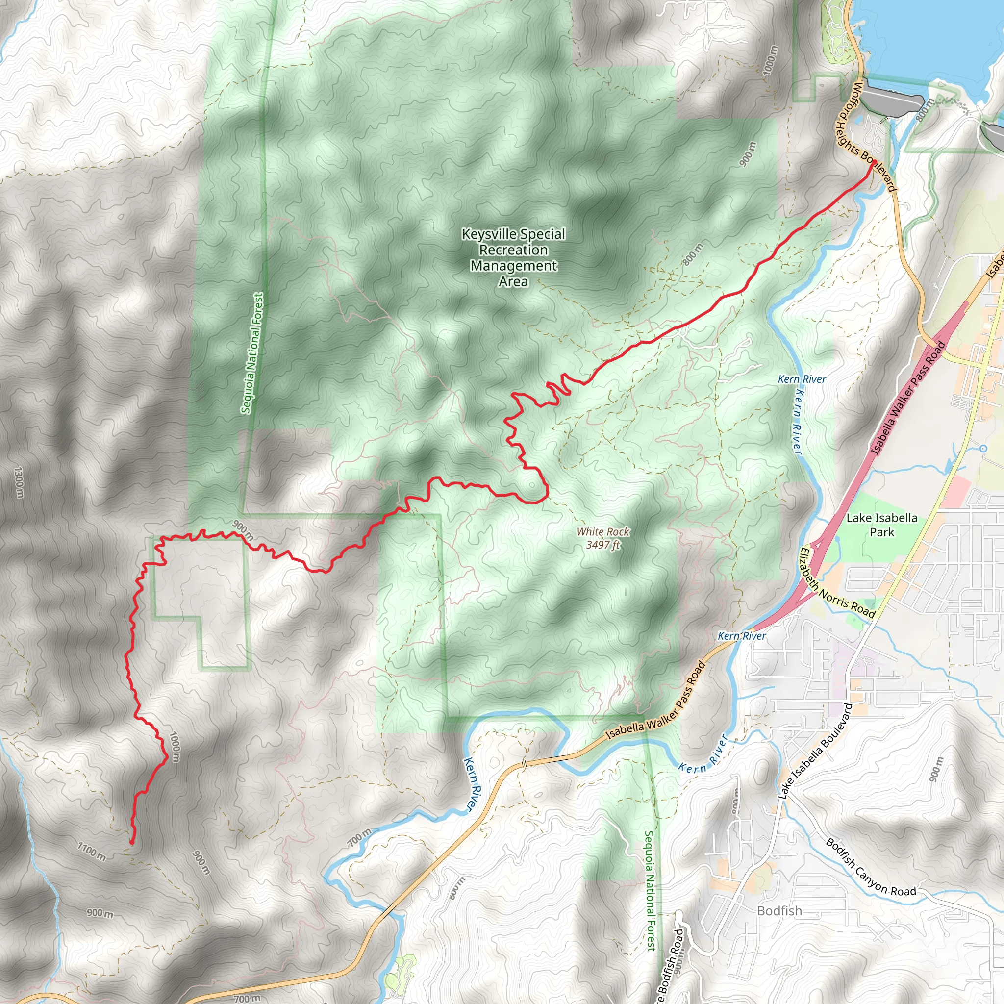 Keyesville Road and Black Gulch Road Walk mobile static map