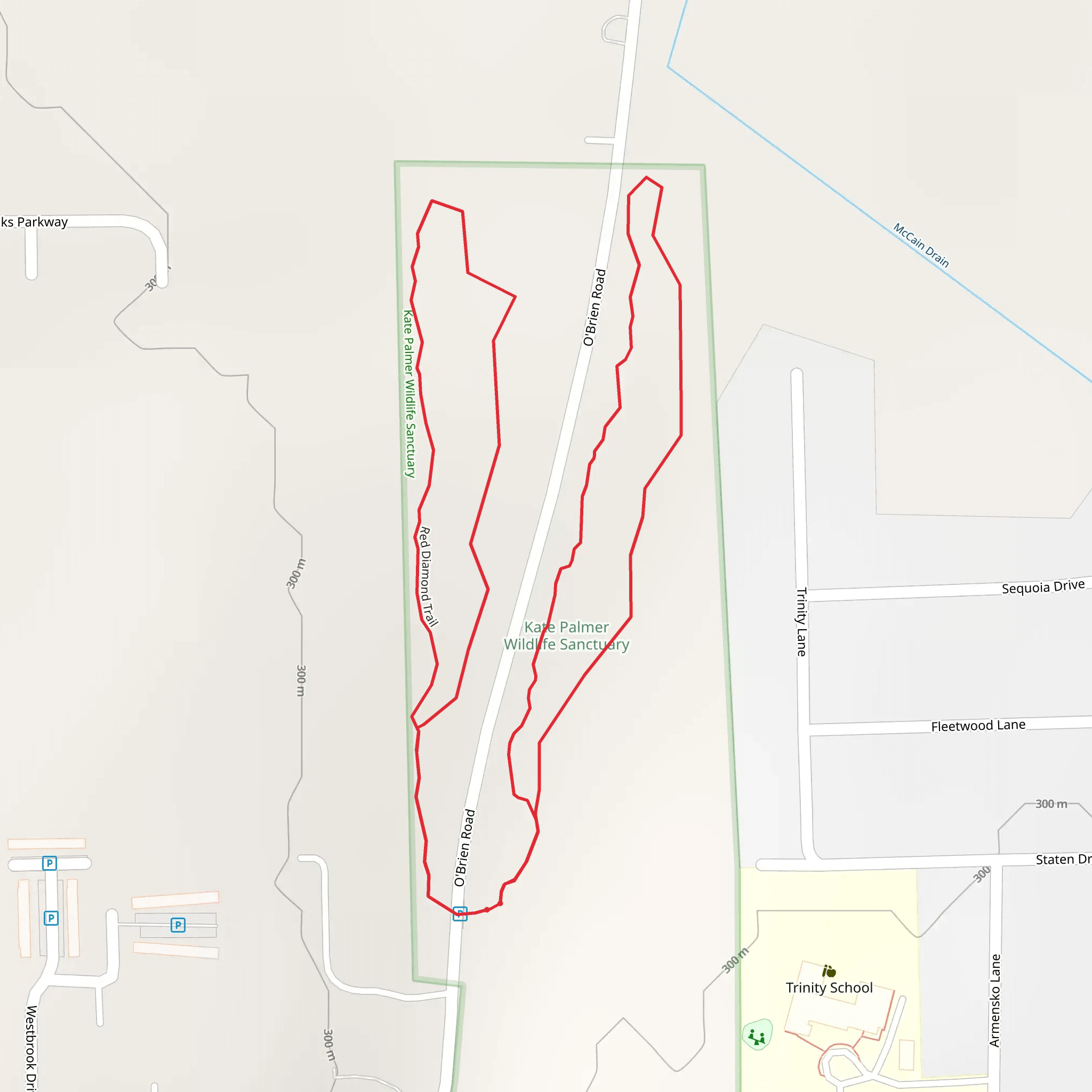 Red and Orange Diamond Trail mobile static map