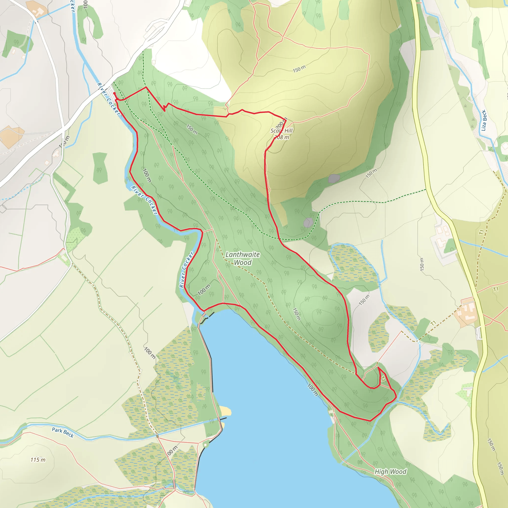 Crummock Water and Lanthwaite Wood Loop mobile static map