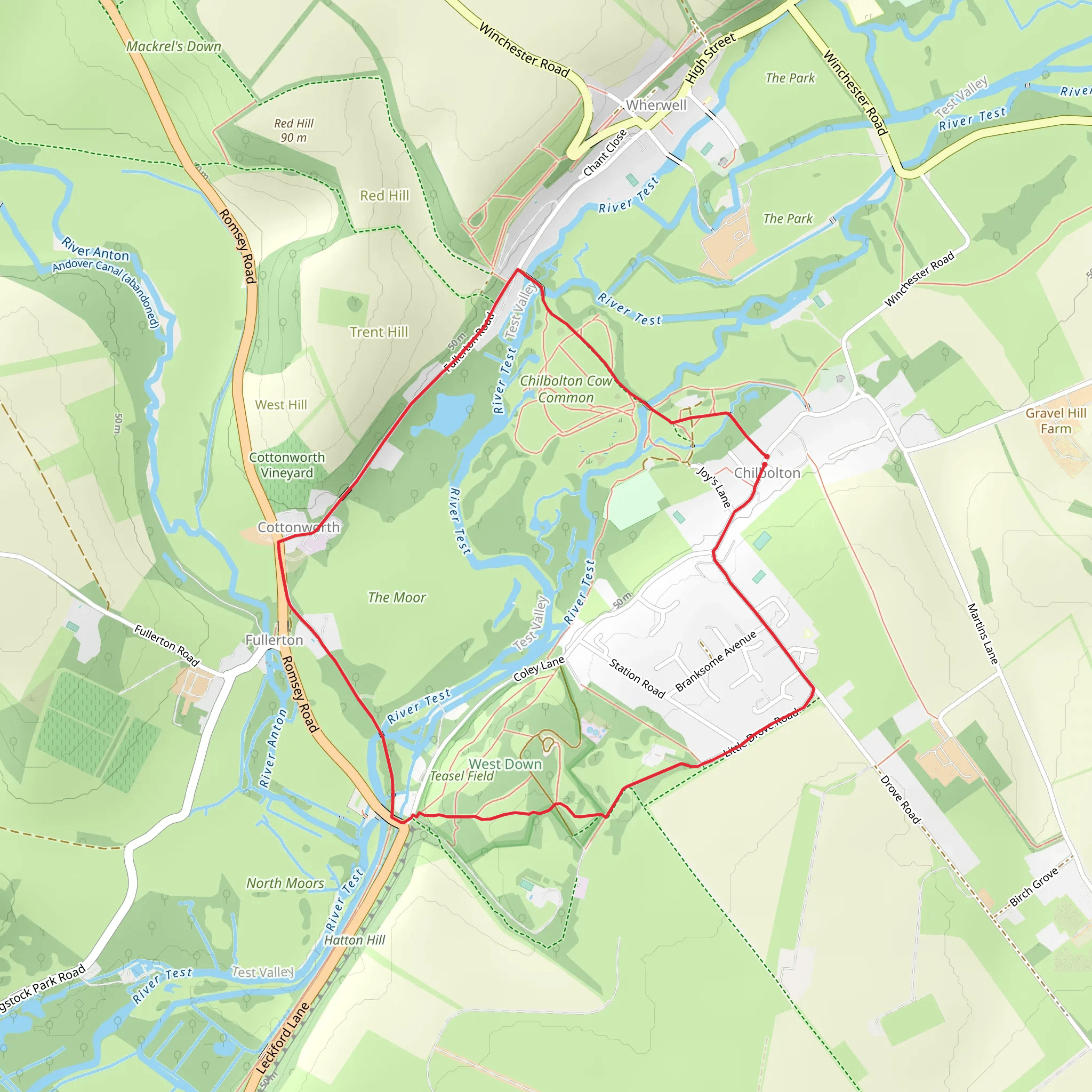 Ivy Farm Belt and Cottonworth Loop mobile static map