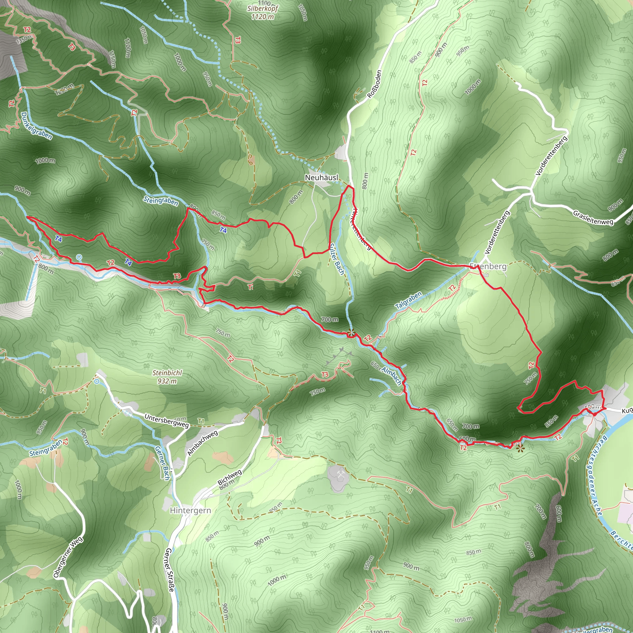 Almbachklamm and Hammerstielweg Circle mobile static map