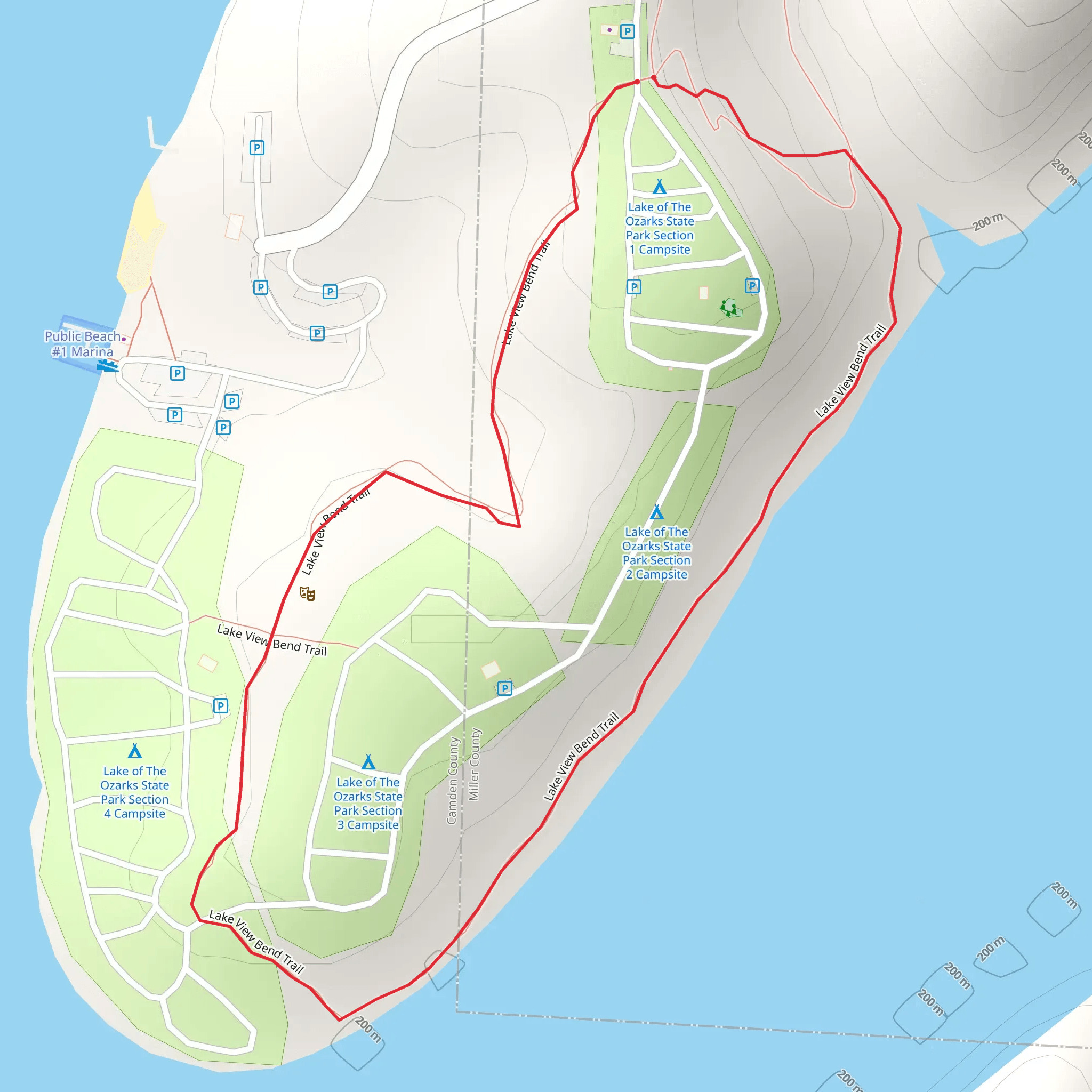 Lake View Bend Loop Trail mobile static map