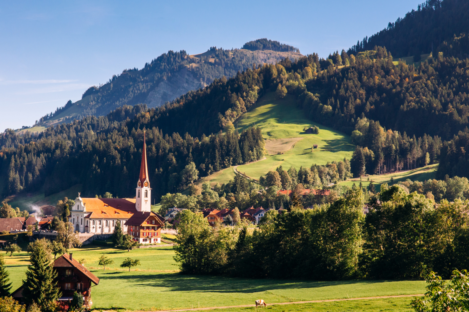 An image depicting the trail Wiggen – Marbach and its surrounding area.