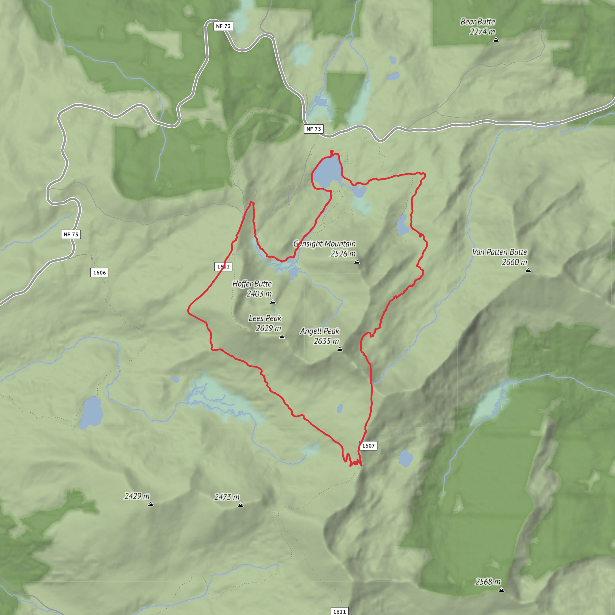 Anthony Lake Shoreline Trail and Crawfish Basin Loop Trail mobile static map