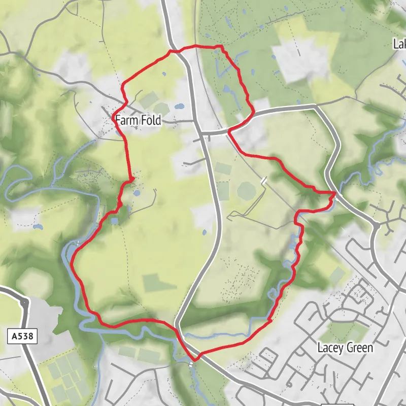 Quarry bank and Bollin river circular mobile static map
