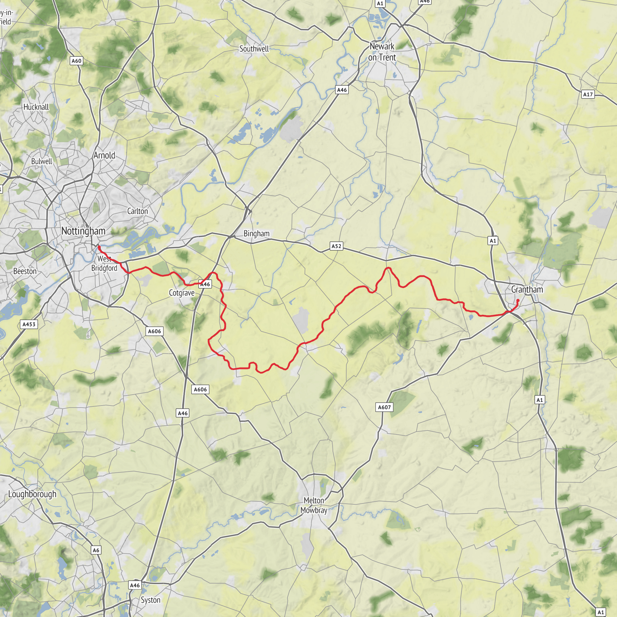 Grantham Canal Walk mobile static map