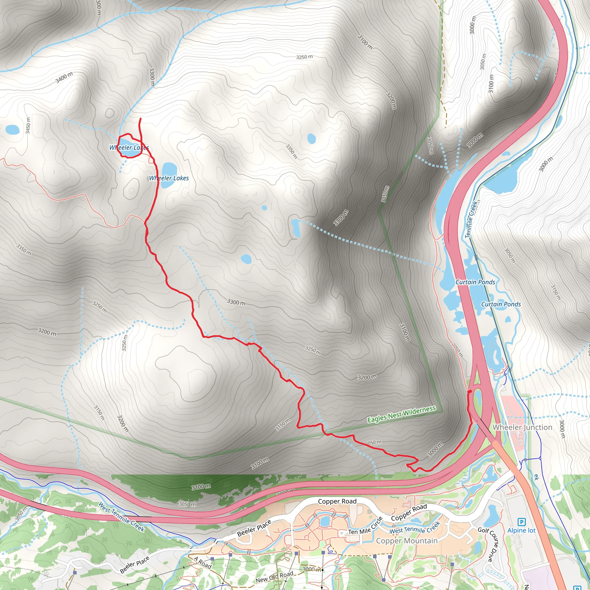 Wheeler Lakes Loop via Gore Range Trail mobile static map