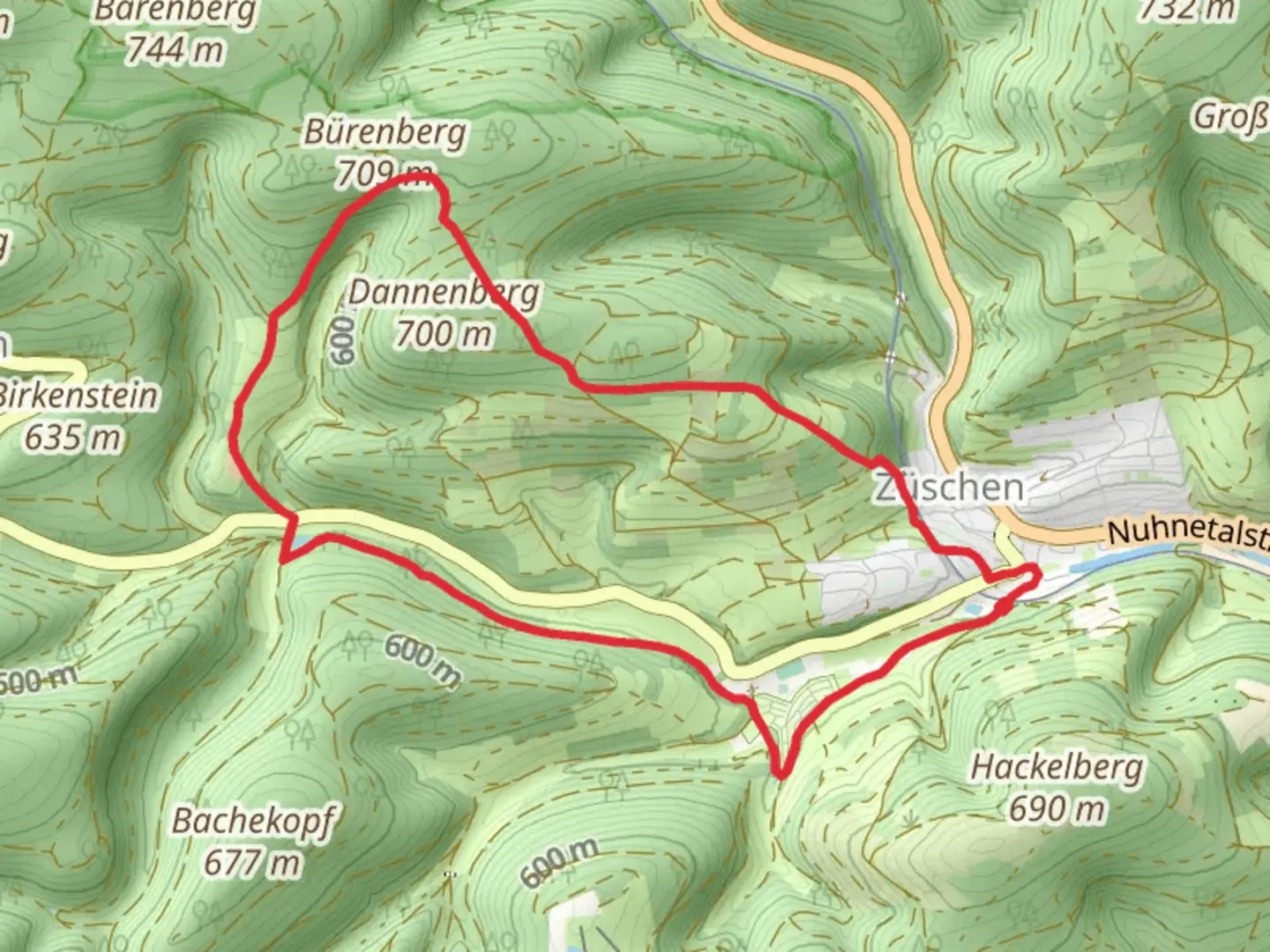 An image depicting the trail Robert Kolb Weg and Zueschen Rundweg - Waldweg and its surrounding area.