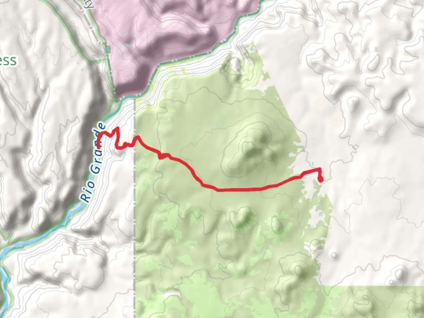 An image depicting the trail Rio Grande Out and Back and its surrounding area.