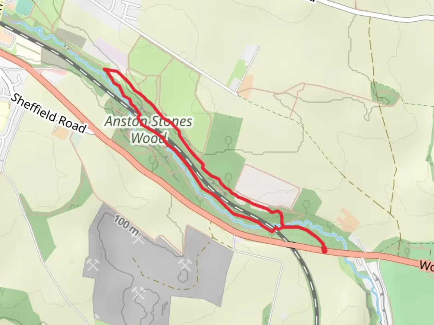 An image depicting the trail Little Stones Loop - Anston Stones Wood and its surrounding area.
