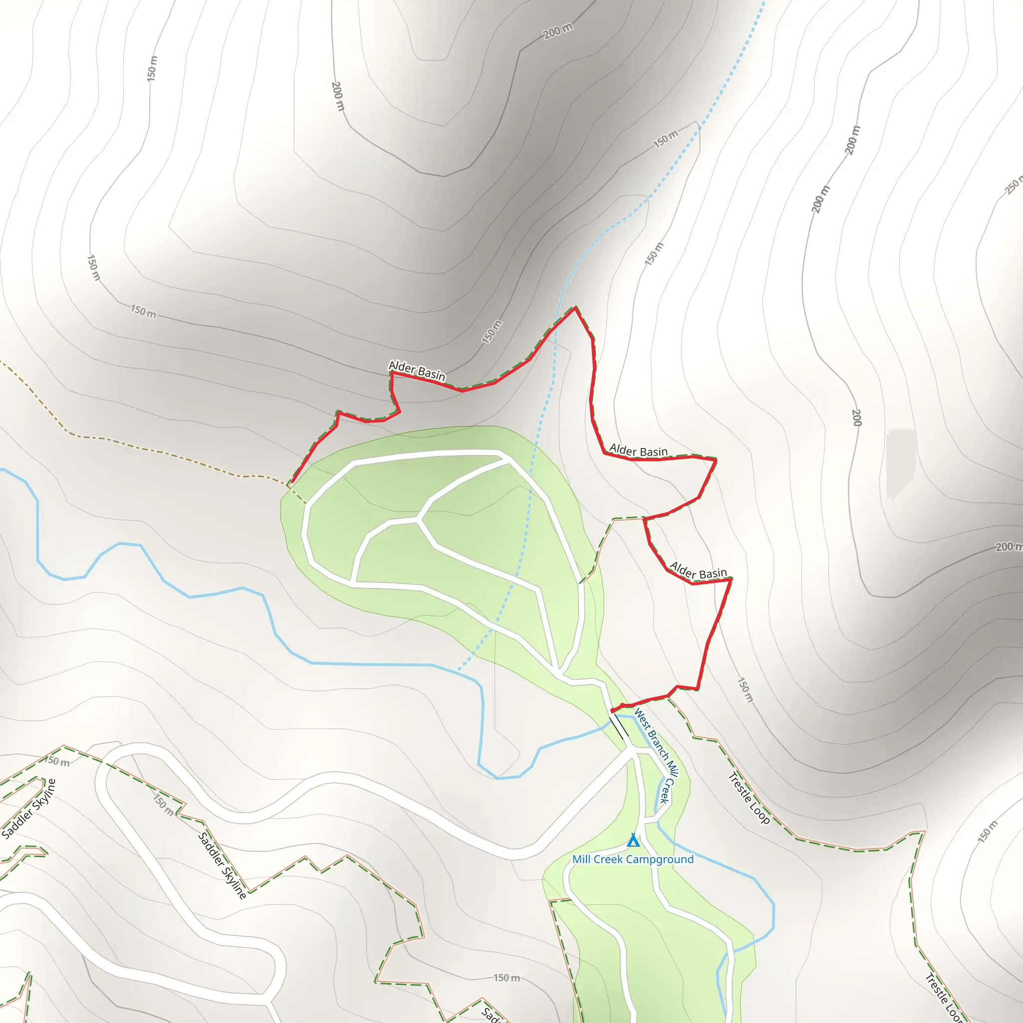Alder Basin mobile static map
