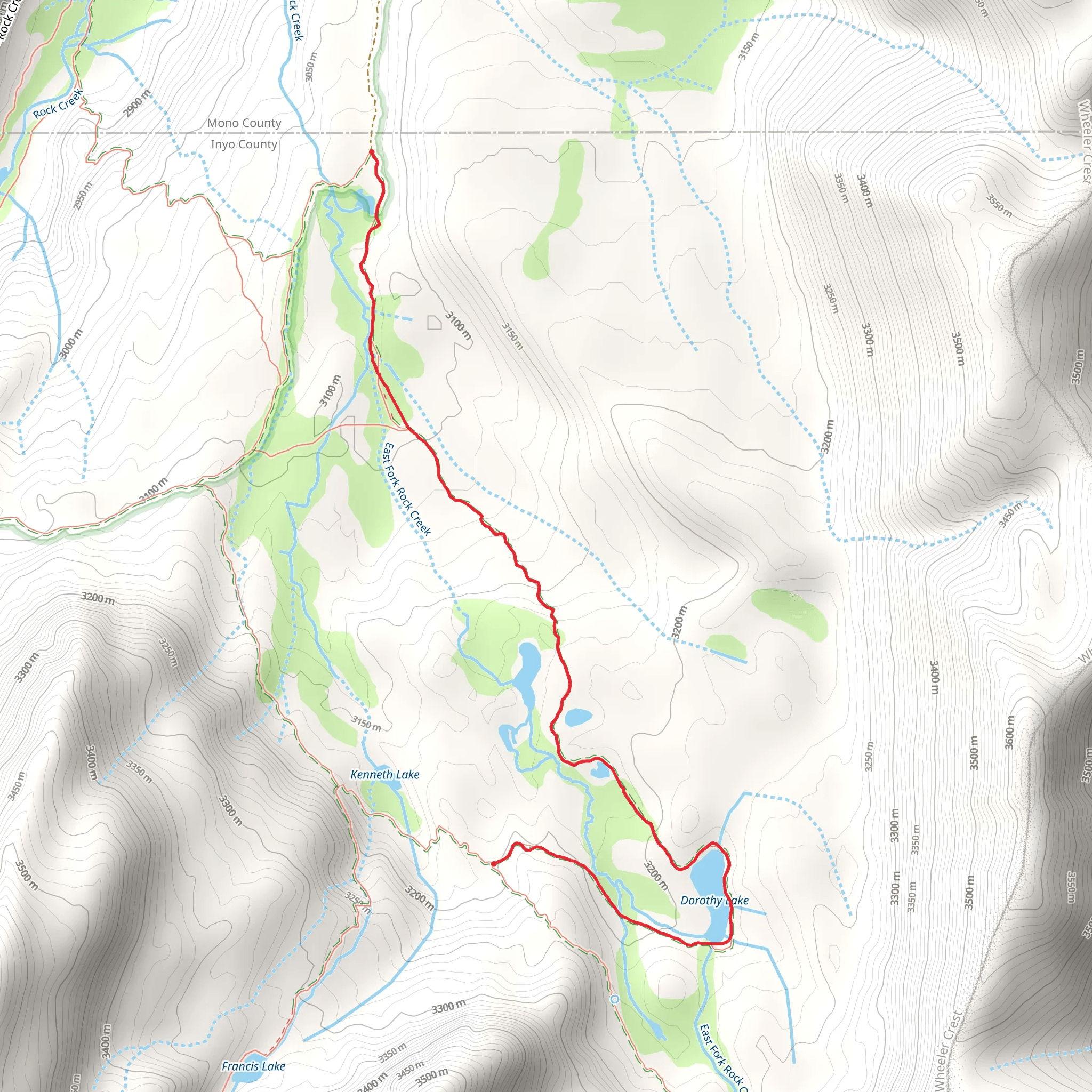 Dorothy Lake Trail mobile static map