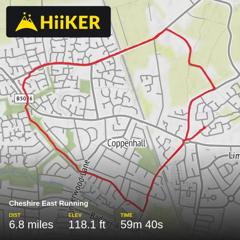 A map preview of the recording first proper run after muscle injury.